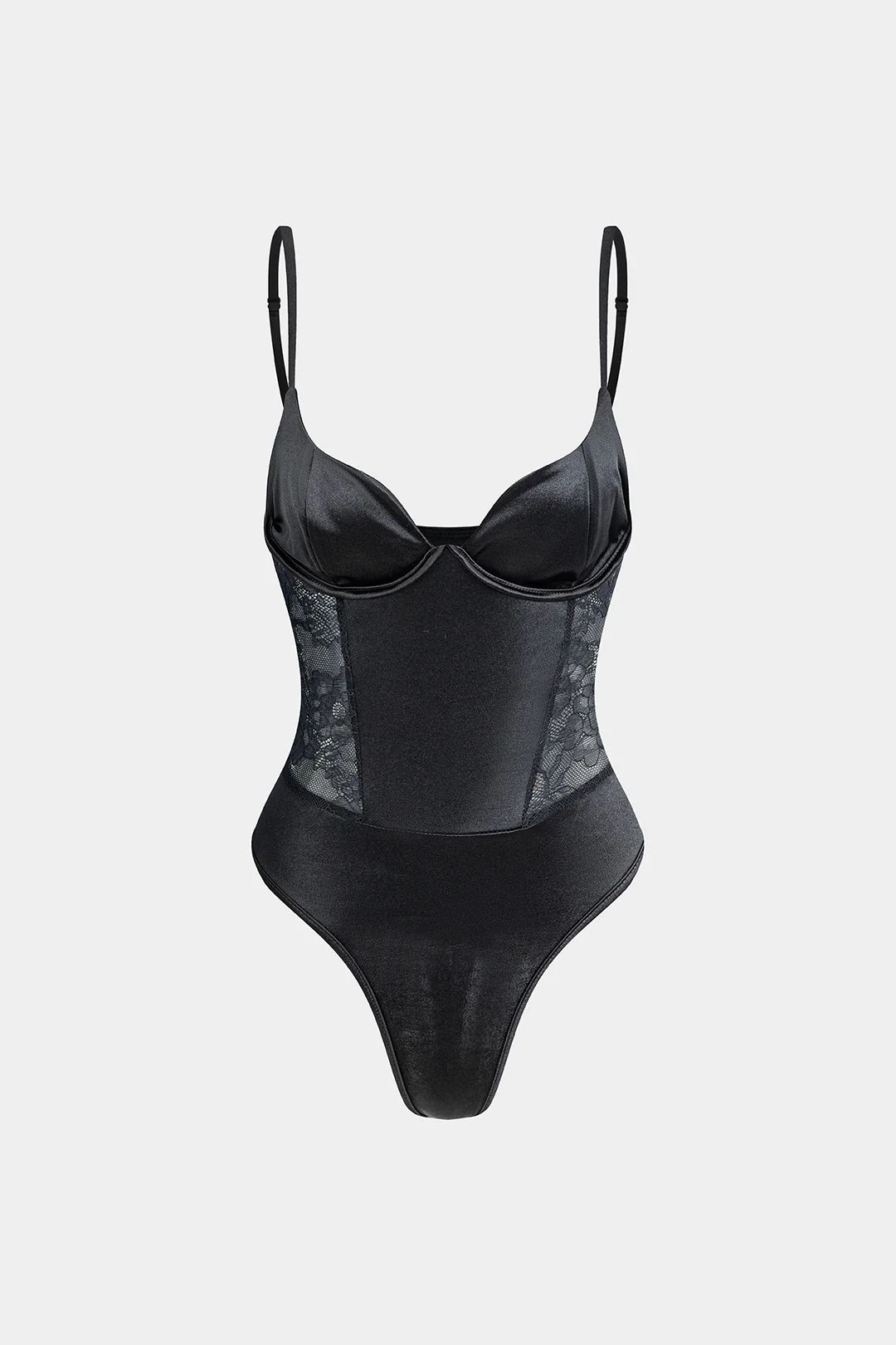 Velvet Lace Patchwork Bodysuit - Weenar