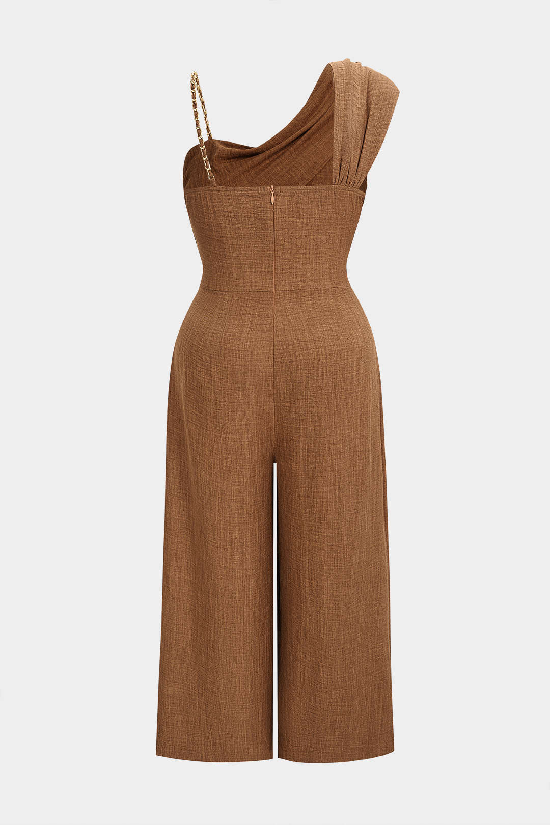 Plus Size Twist Knot Cut Out Sleeveless Jumpsuit - Weenar
