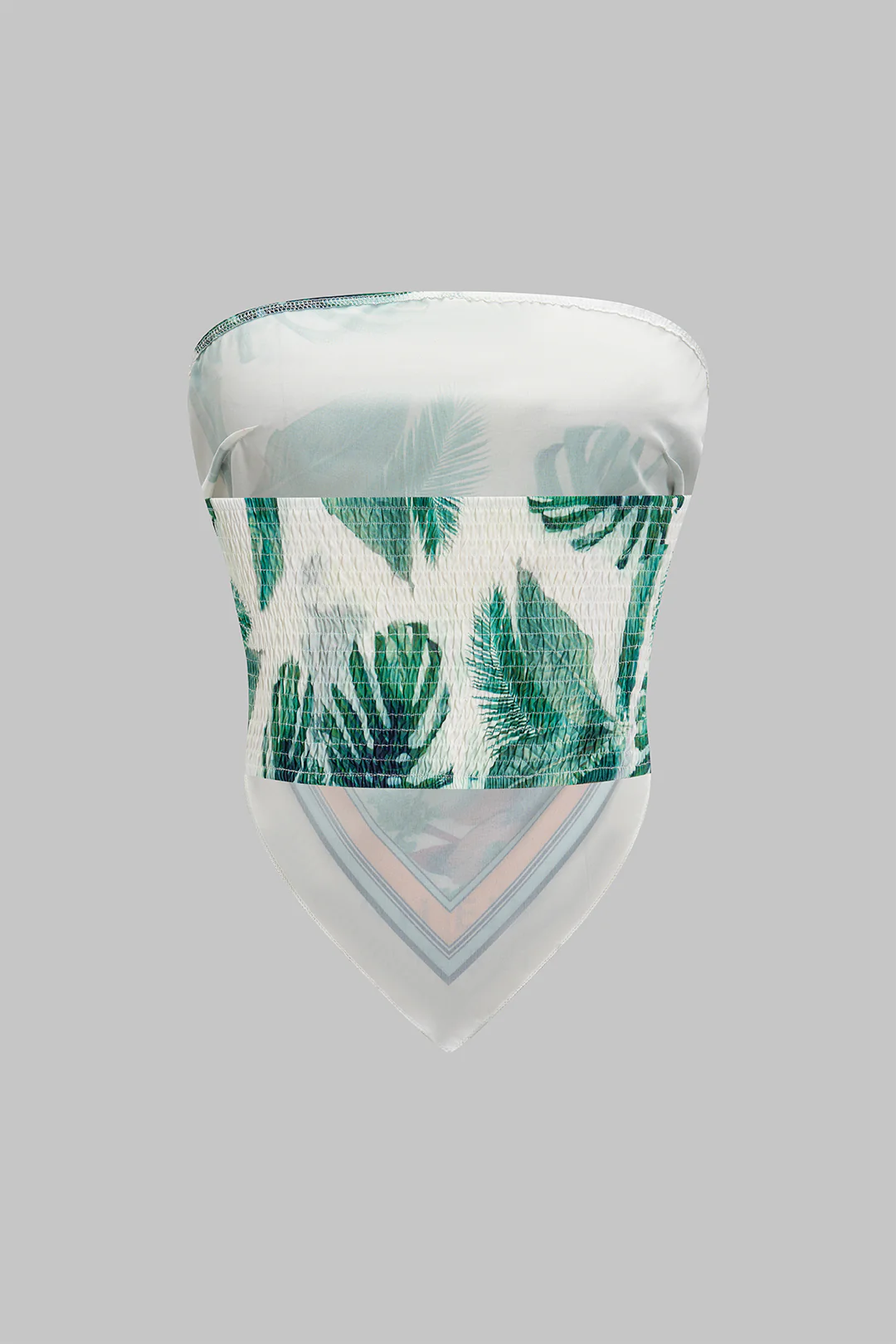 Tropical Leaves Print Tube Top - Weenar