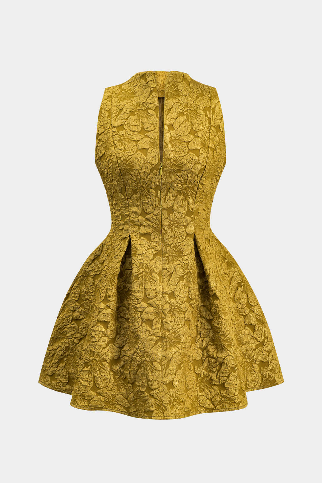 Jacquard Sleeveless Ruched Mini Dress - Weenar