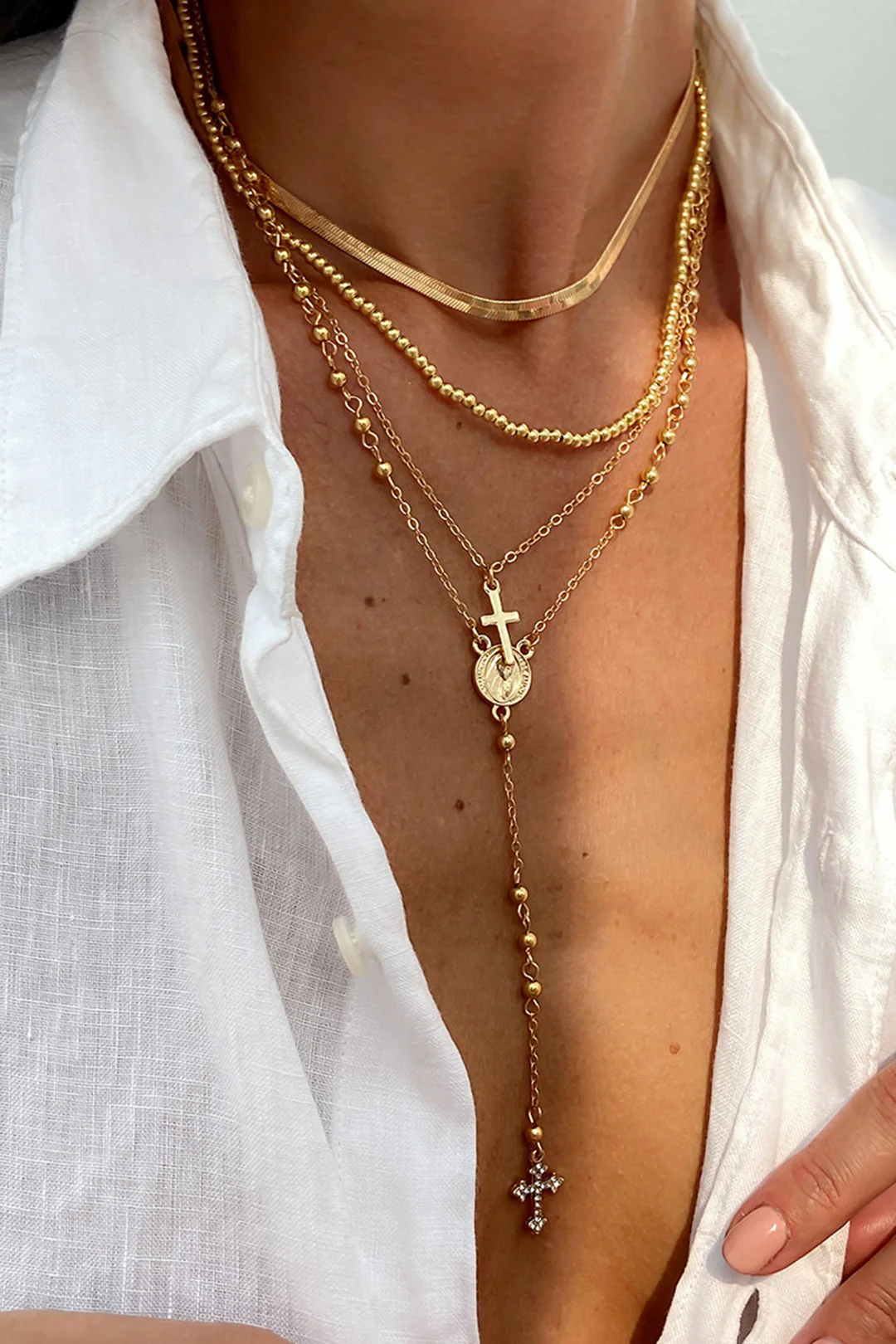 Metallic Tassel Collar Chain Necklace - Weenar
