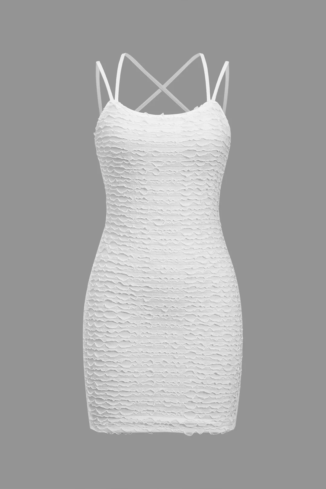 Tie Up Backless Sleeveless Mini Dress - Weenar