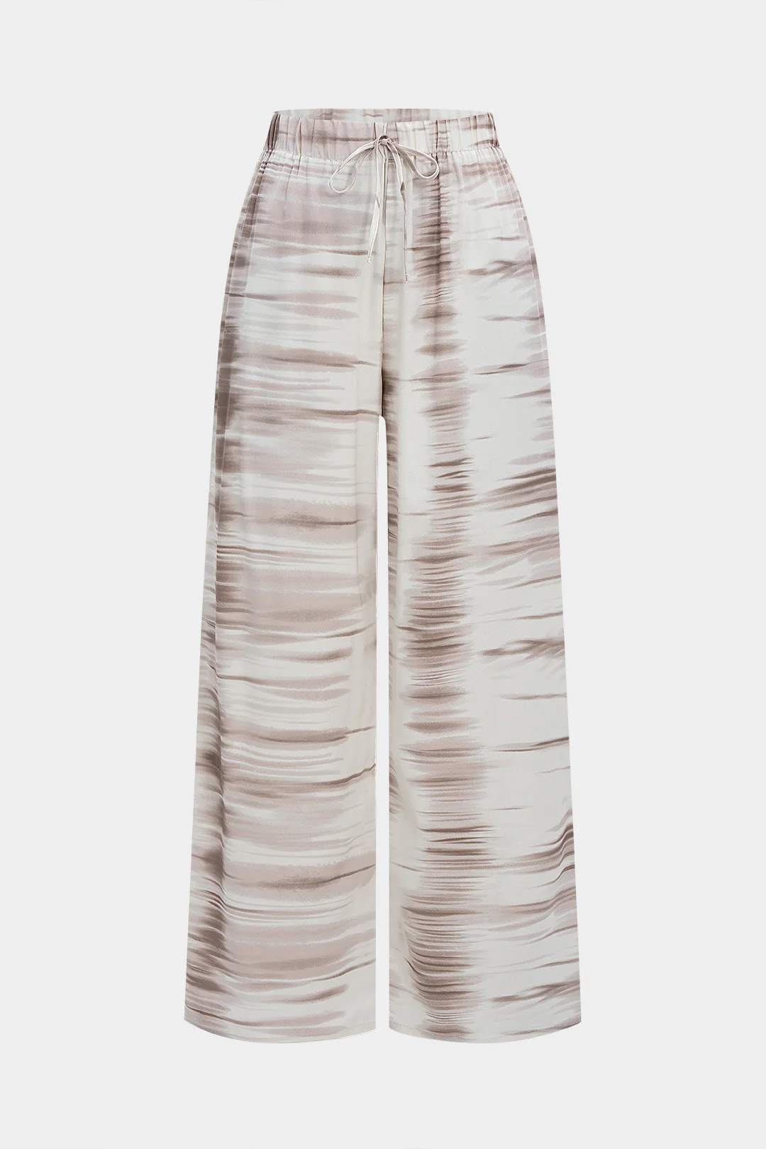Tie Dye Print Drawstring Shirred Waistband Pants - Weenar