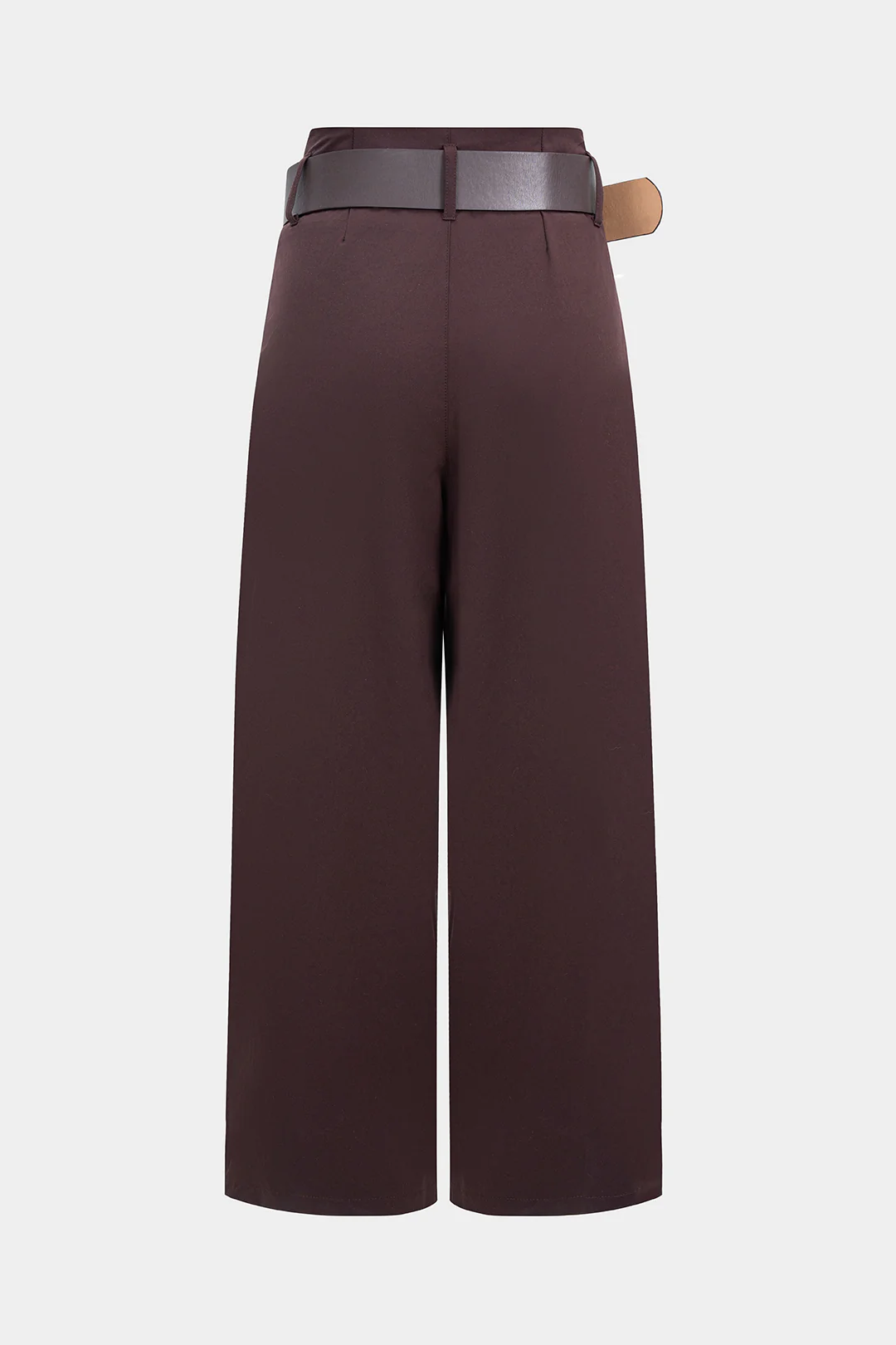 Ruched Belted Wide Leg Pants - Weenar