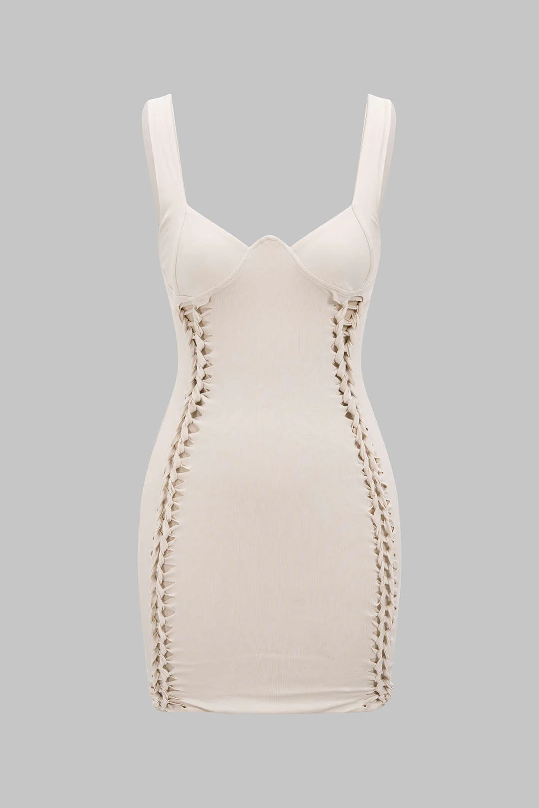 Braided Cut Out Sleeveless Mini Dress - Weenar