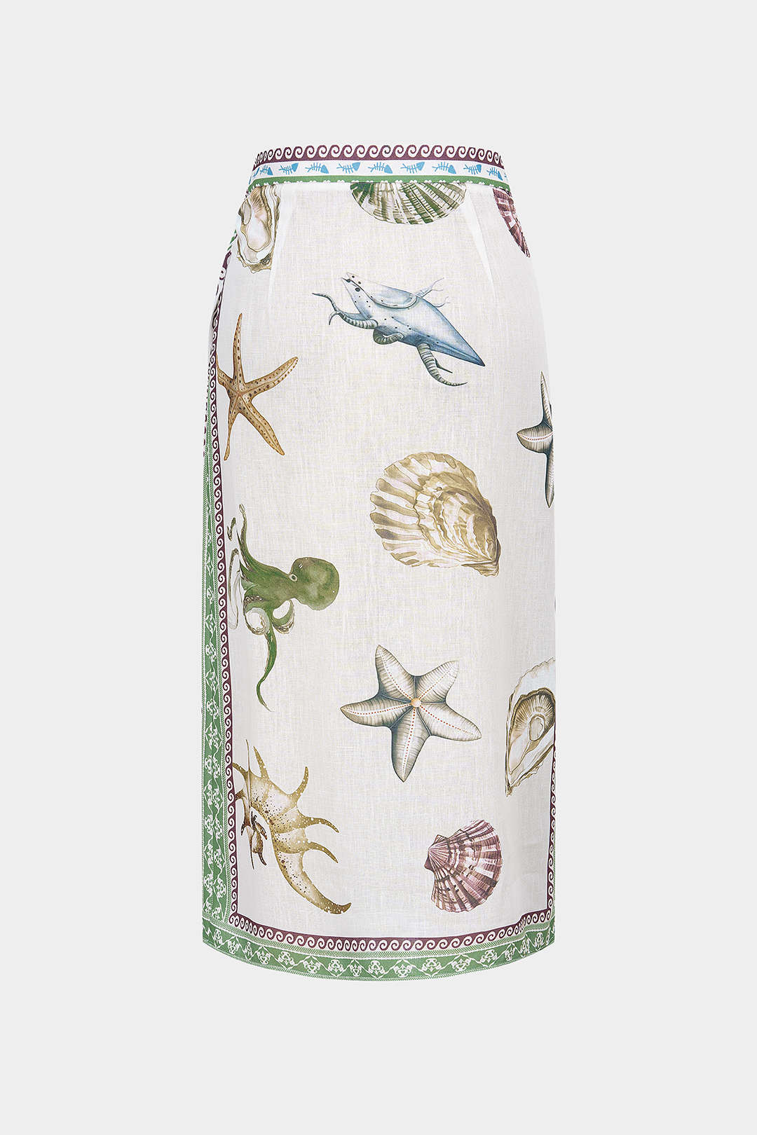 Contrast Artistic Print Wrap Asymmetrical Skirt - Weenar