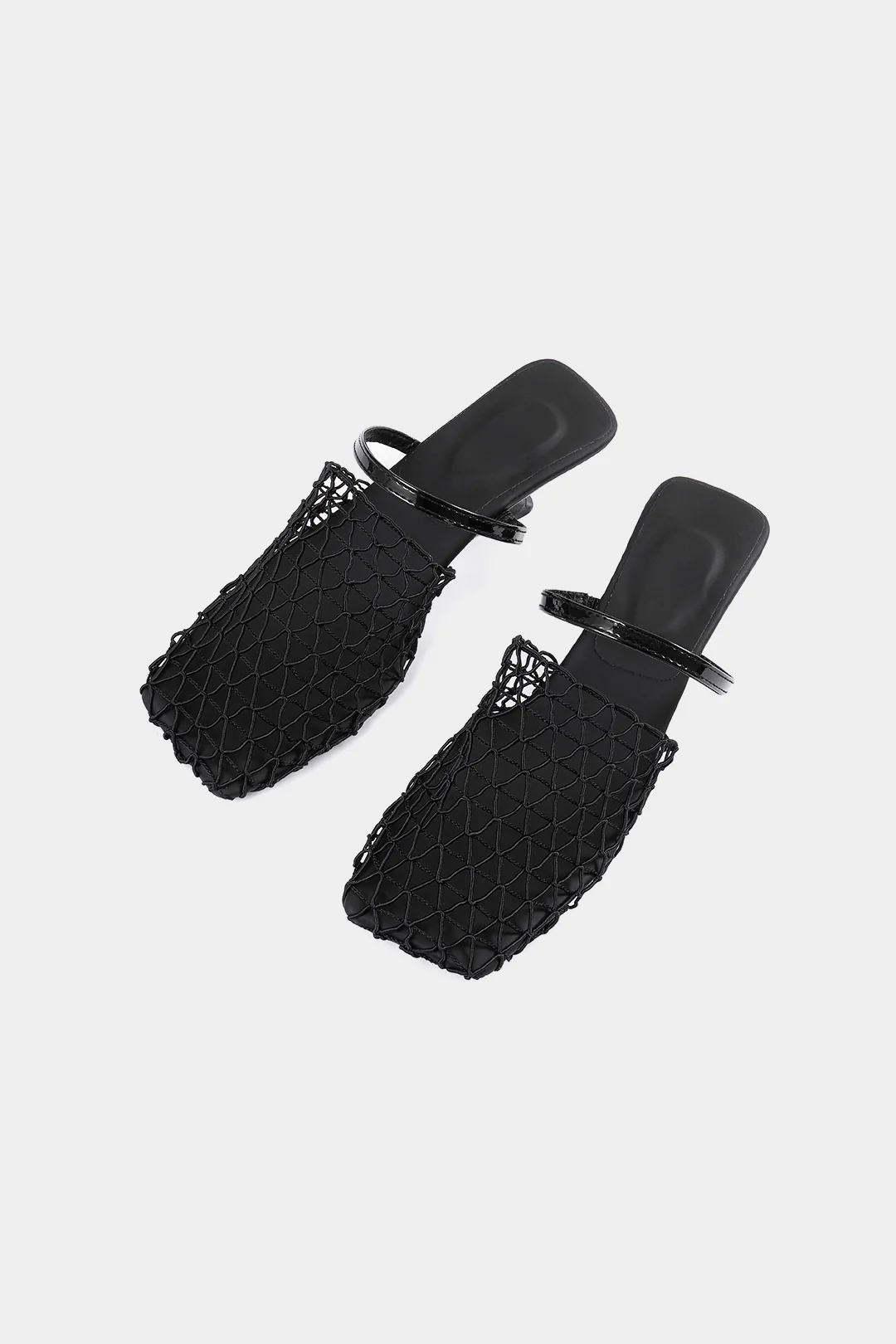 Mesh Cut Out Square Toe Sandals - Weenar