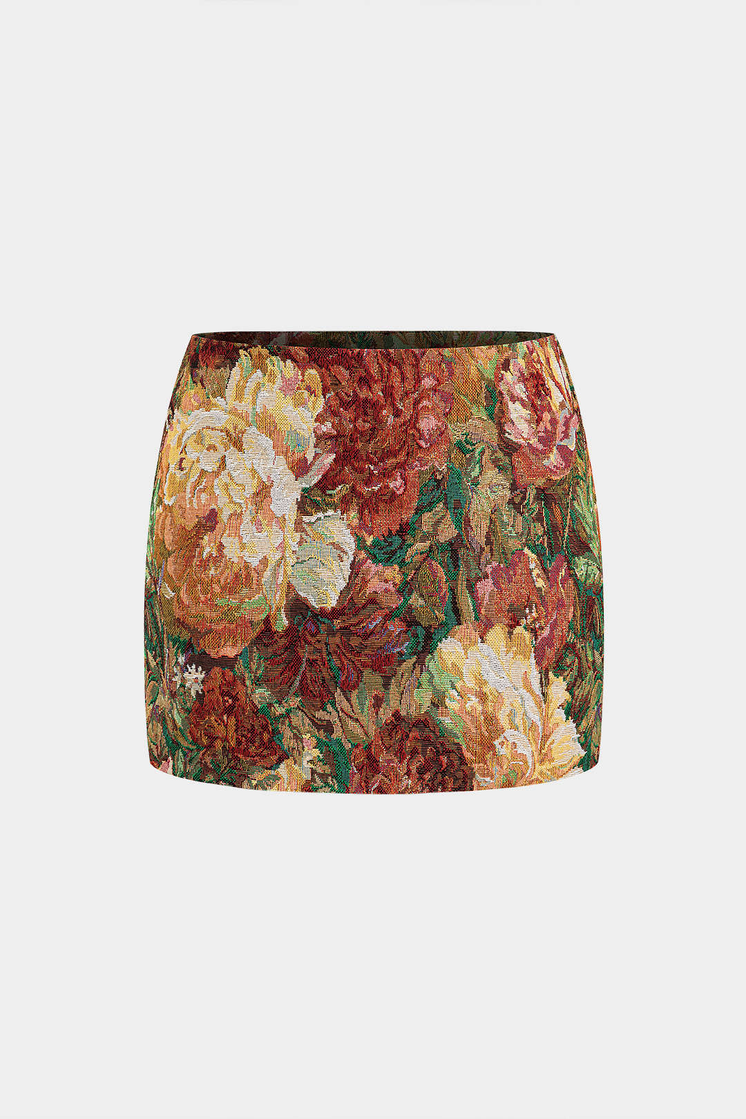 Jacquard Zipper Detail Mini Skirt - Weenar