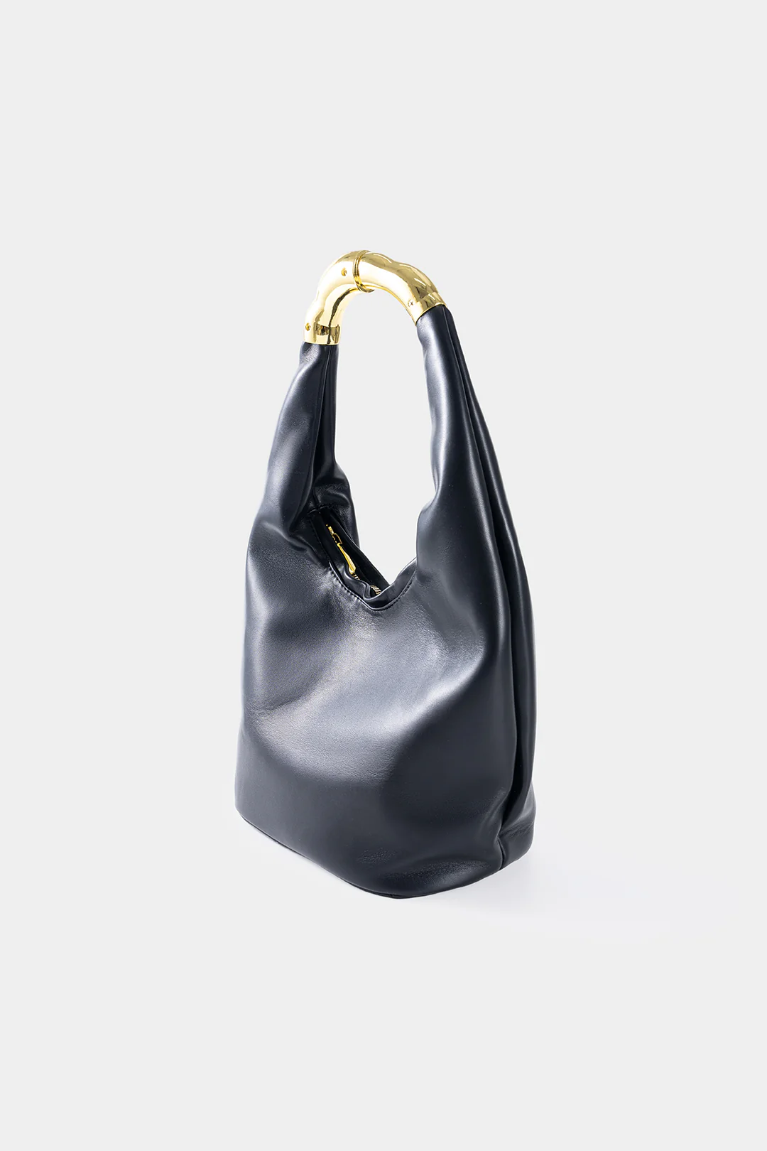 Faux Leather Metal Handheld Shoulder Bag - Weenar