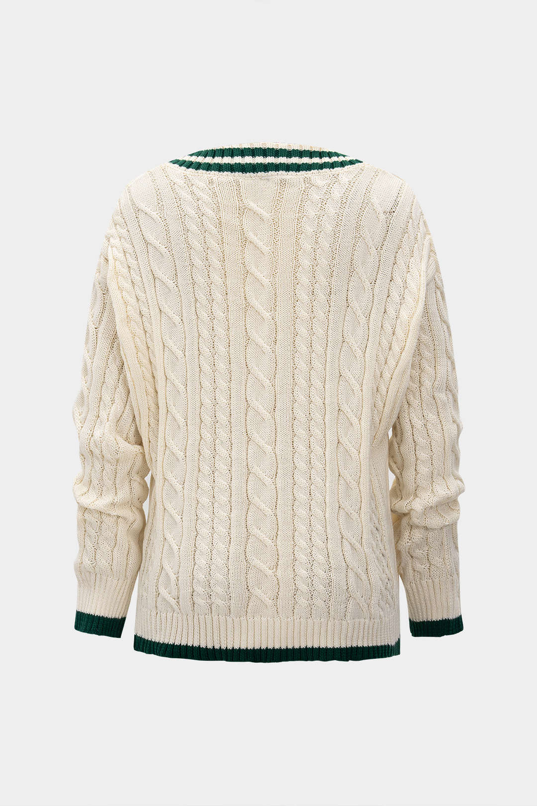 Knit V-Neck Asymmetrical Long-Sleeve Top - Weenar