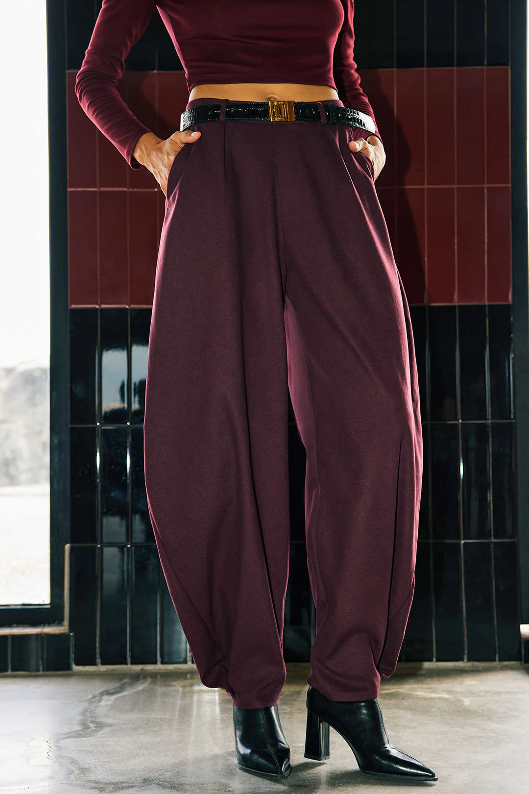 Pocket Ruched Pants - Weenar
