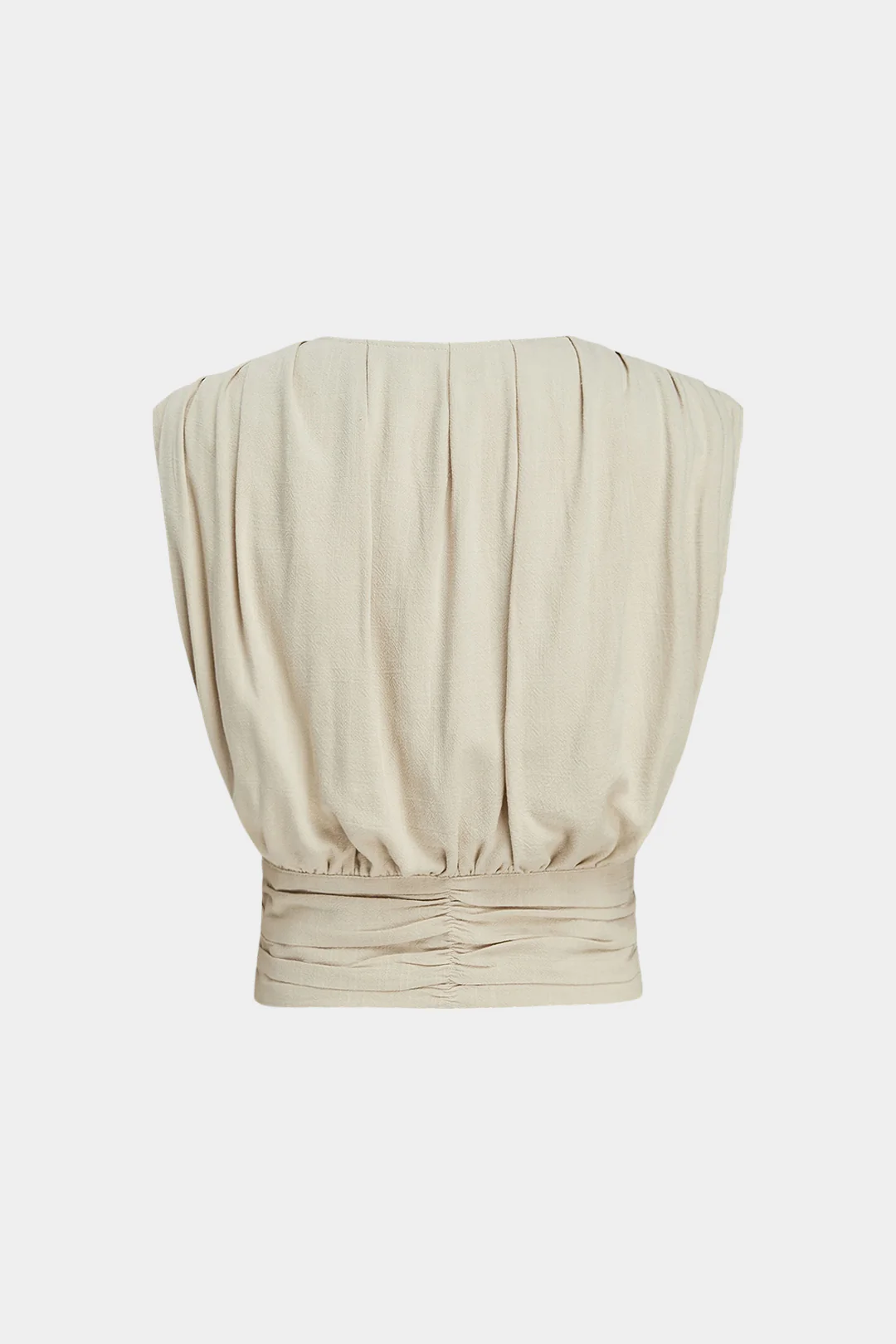 V-Neck Ruched Button Tank Top - Weenar