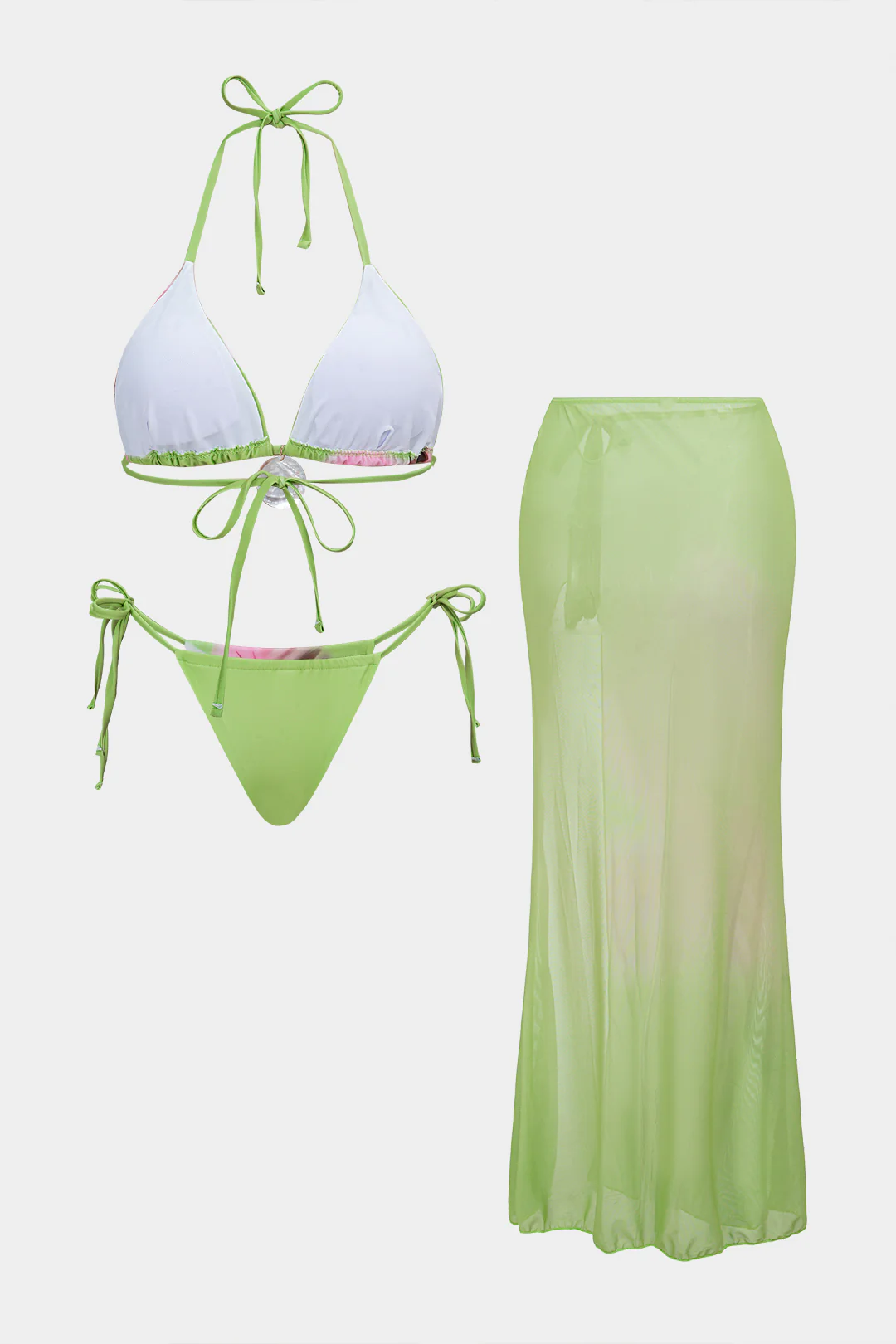 Floral Print Tie-Up Bikini Set - Weenar