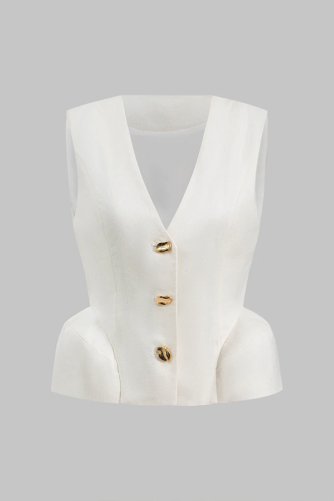 Linen Metallic Button Tank Top - Weenar