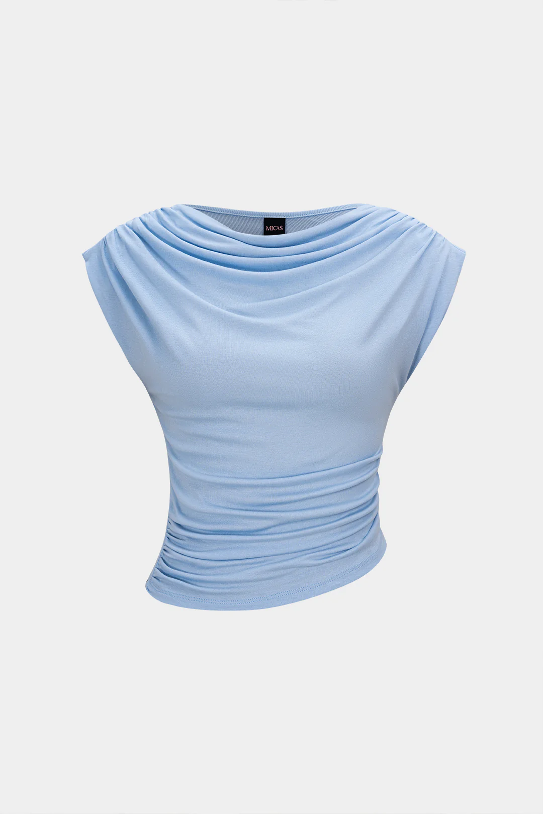 Solid Ruched Asymmetrical Tank Top - Weenar