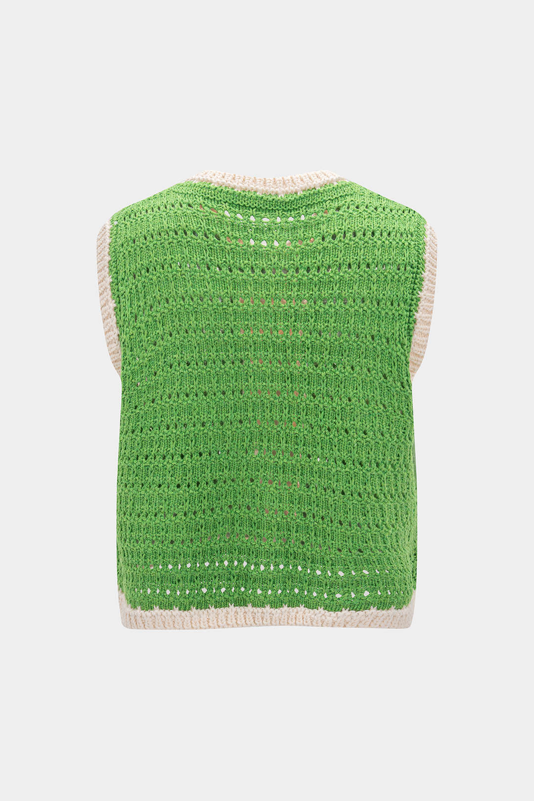 Knit Button Hollow Out Vest - Weenar