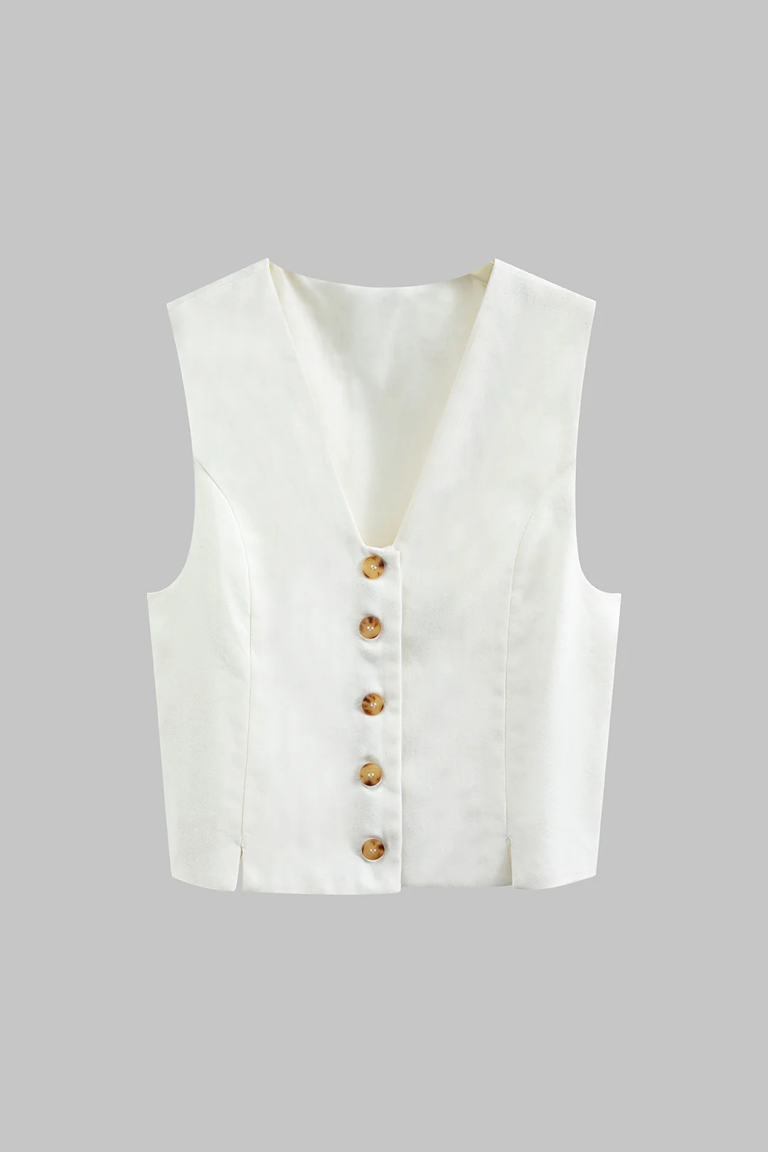 V-Neck Button Vest - Weenar