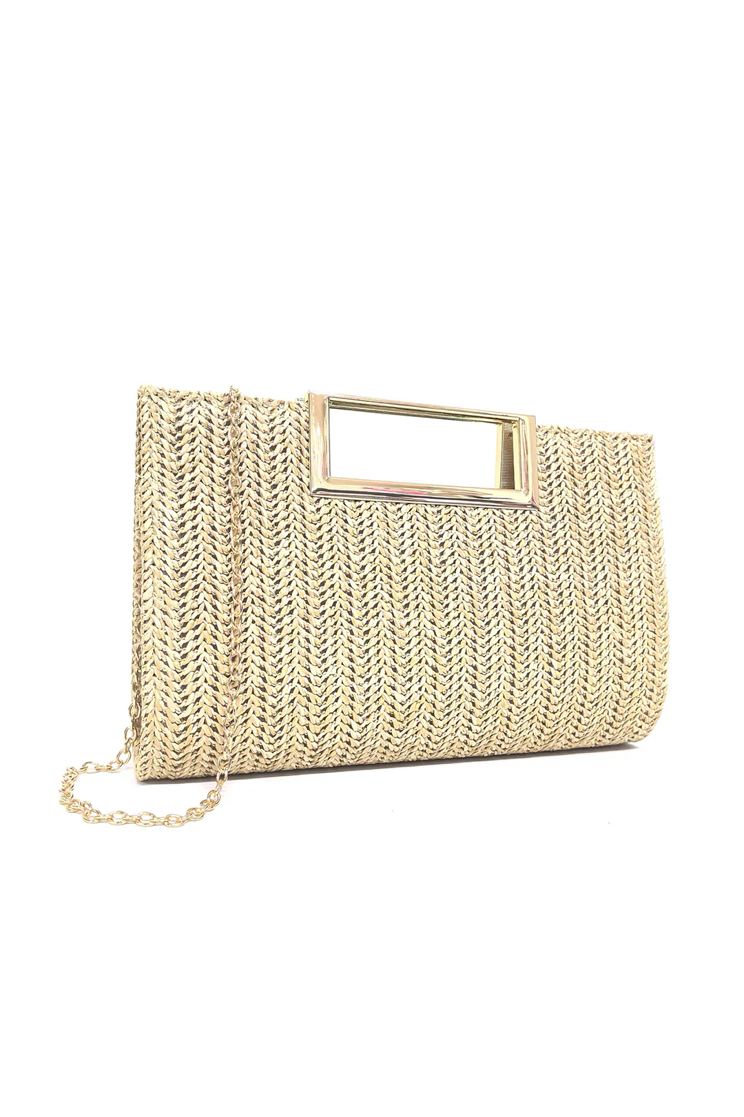 Alloy Square Buckle Clutch Bag - Weenar