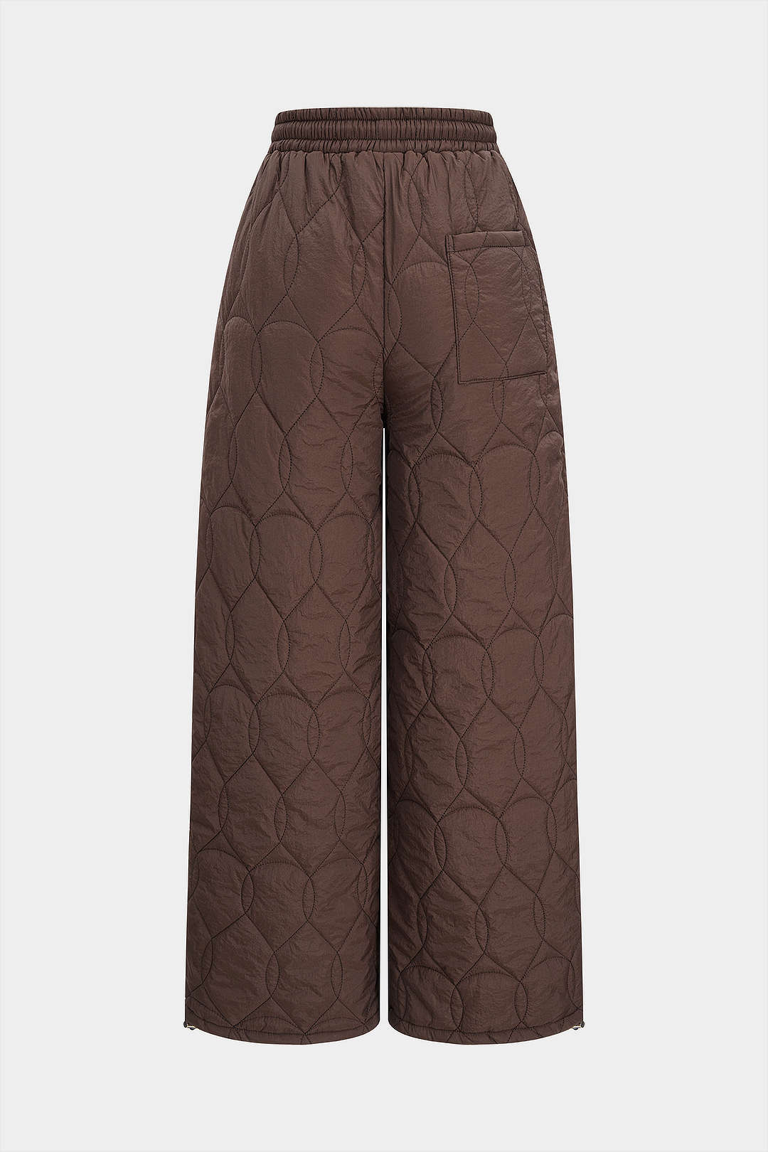 Quilted Drawstring Straight Wide-Leg Pants - Weenar