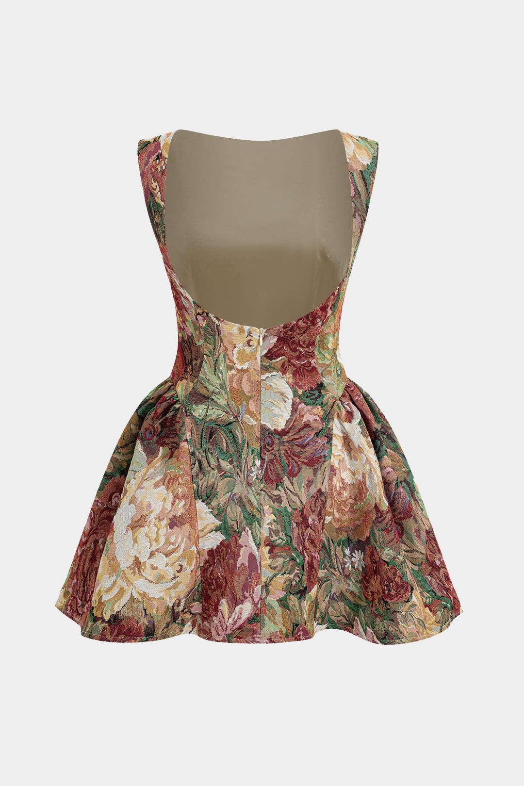 Jacquard Ruched Sleeveless Mini Dress - Weenar