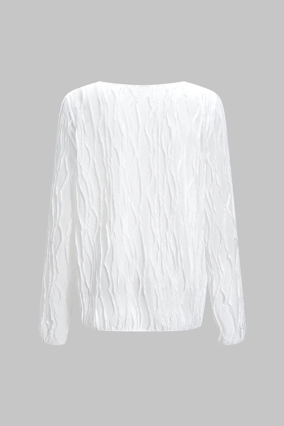 Textured Round Neck Long Sleeve T-Shirt - Weenar