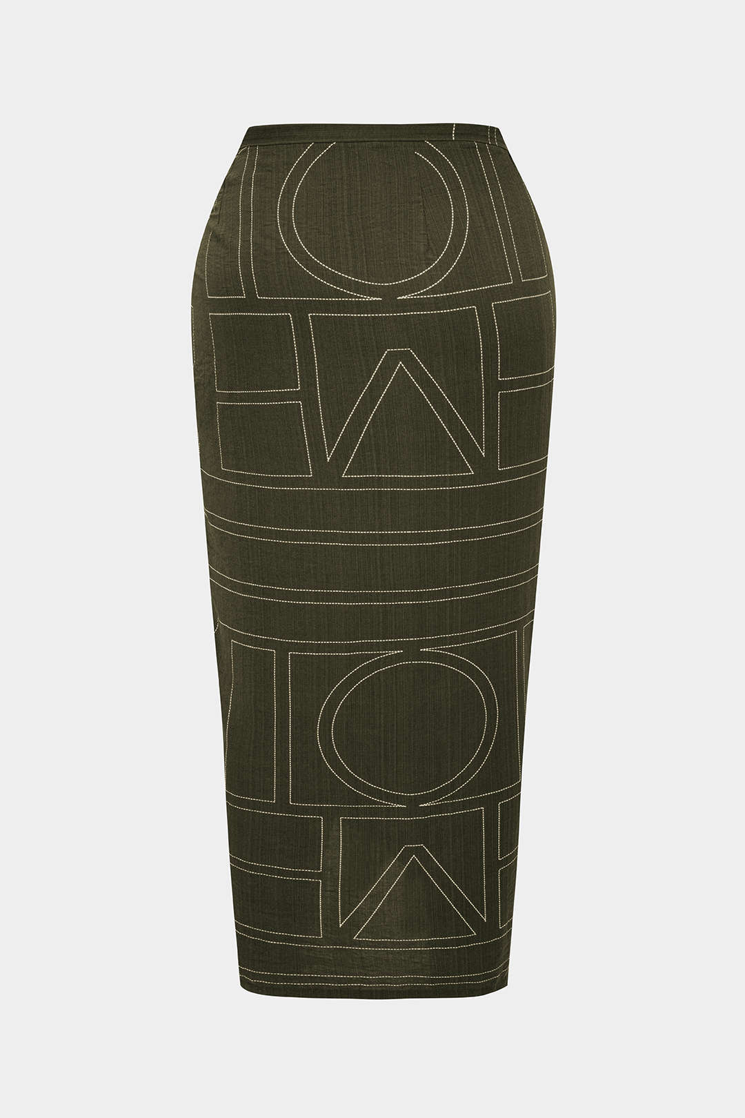 Plus Size Geometric Print Knotted High Waist Skirt - Weenar