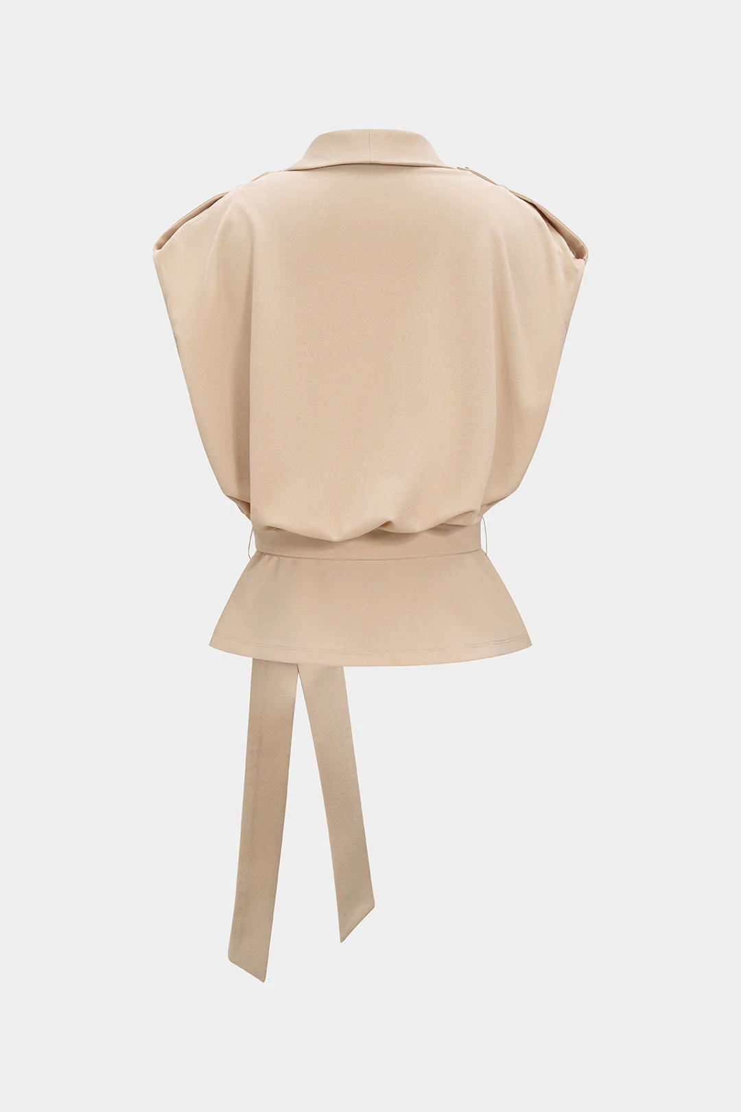 Linen Tie Front Asymmetrical Vest - Weenar