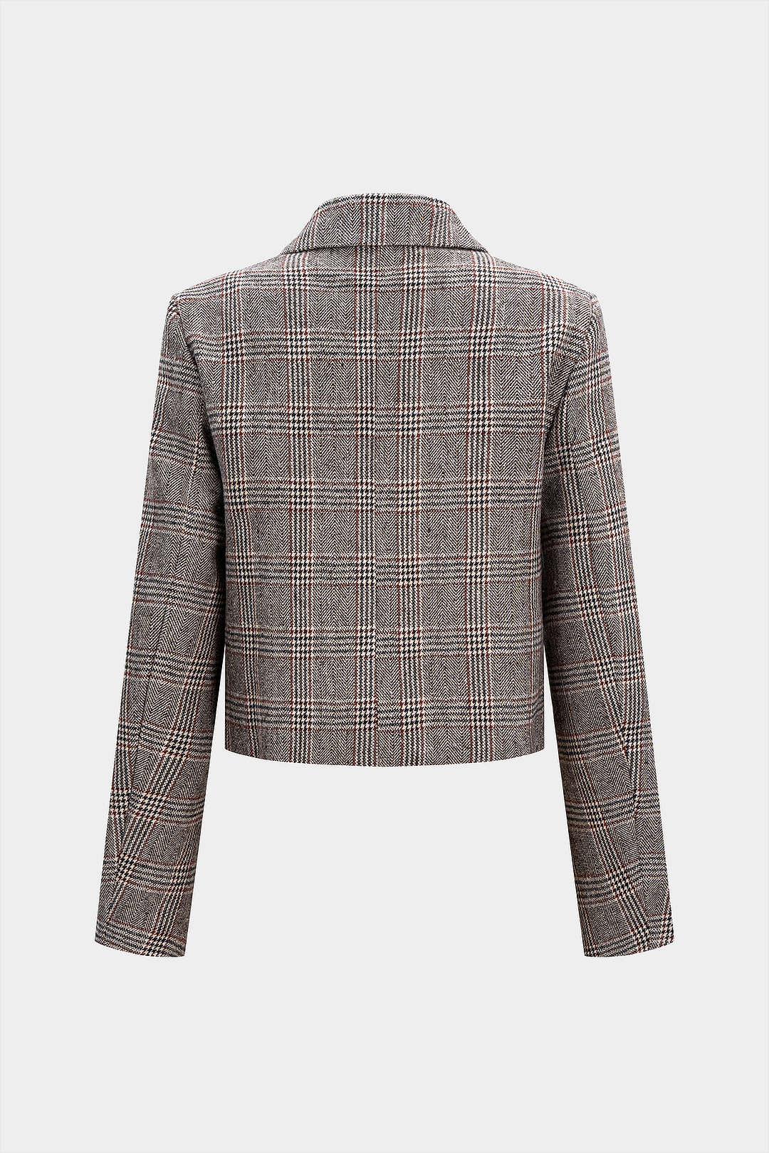 Houndstooth Print Button Jacket - Weenar