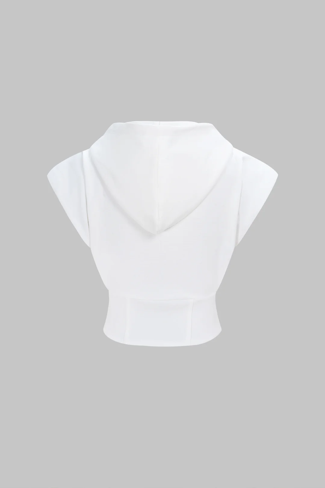 Zipper Drawstring Sleeveless Hoodie - Weenar