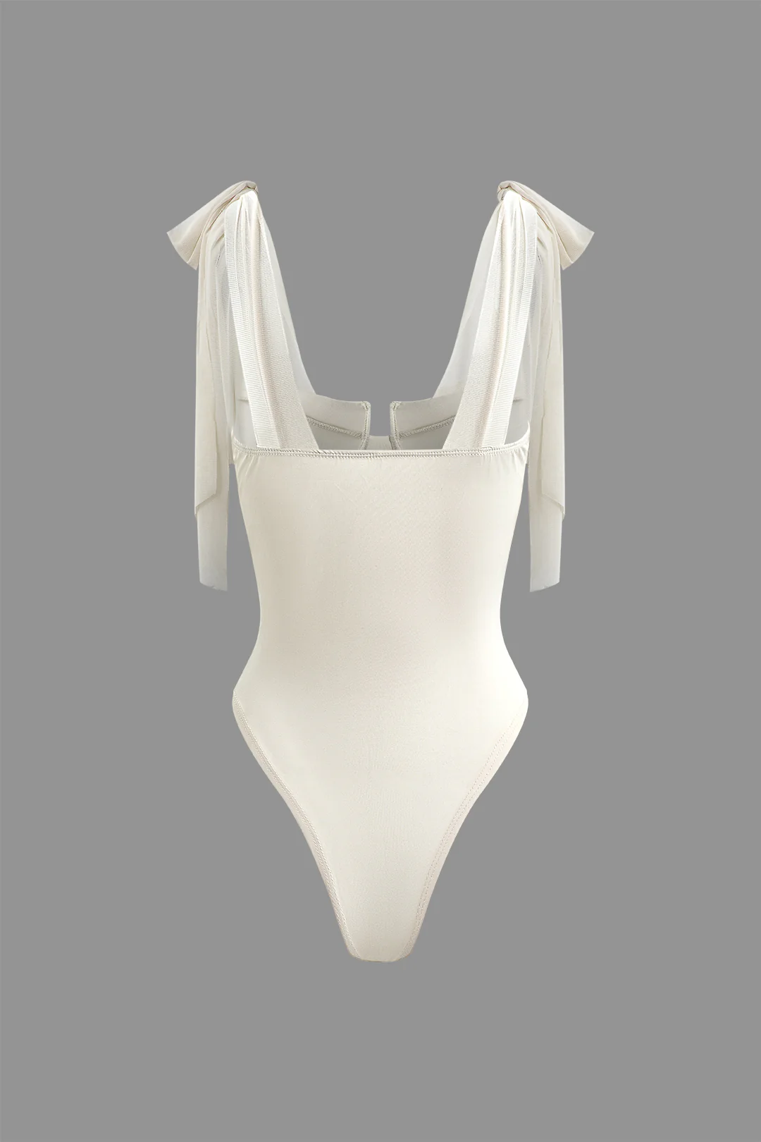 Tie-Up Bustier Underwire One-Piece Swimsuit - Weenar