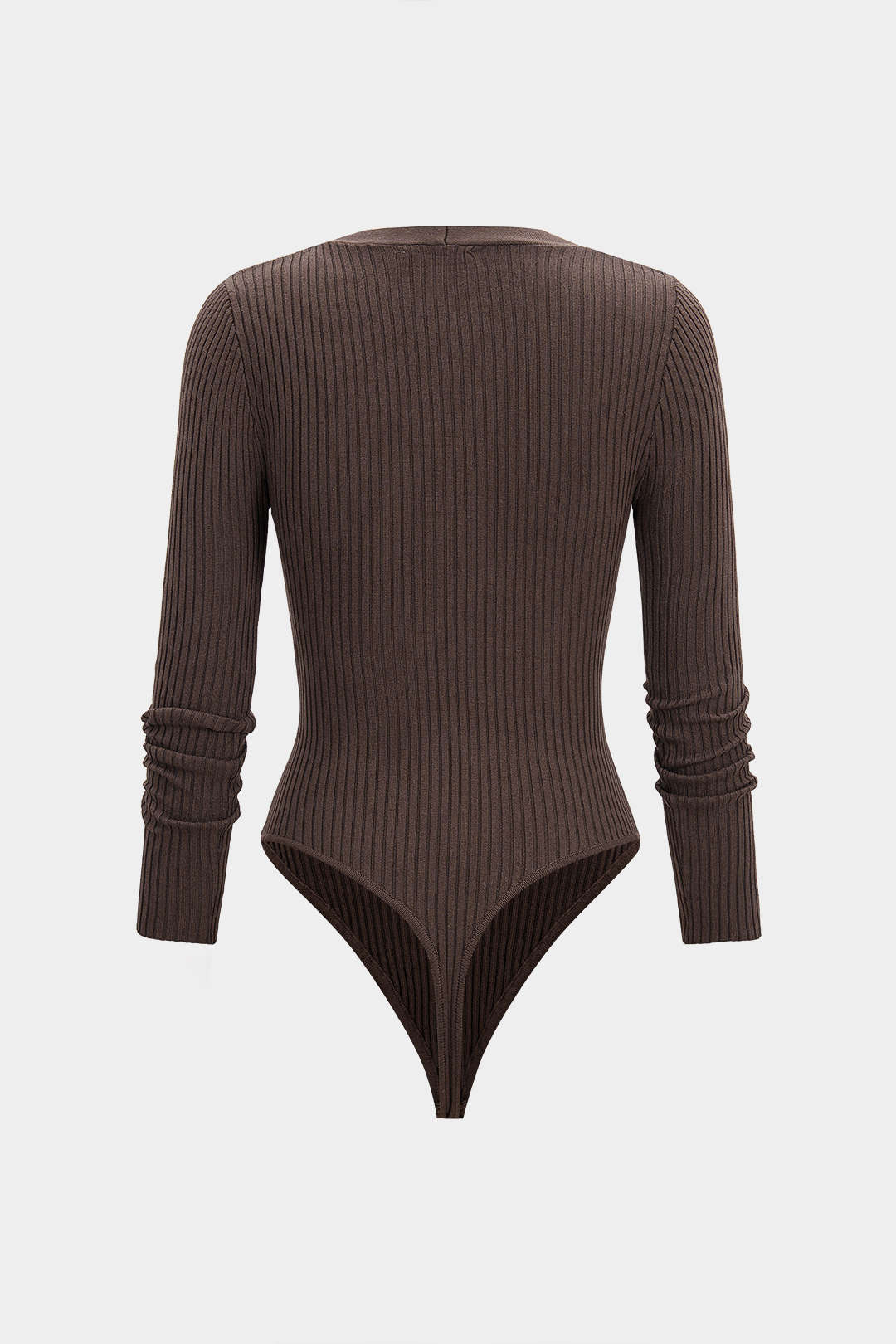 Knit V-Neck Long Sleeve Bodysuit - Weenar