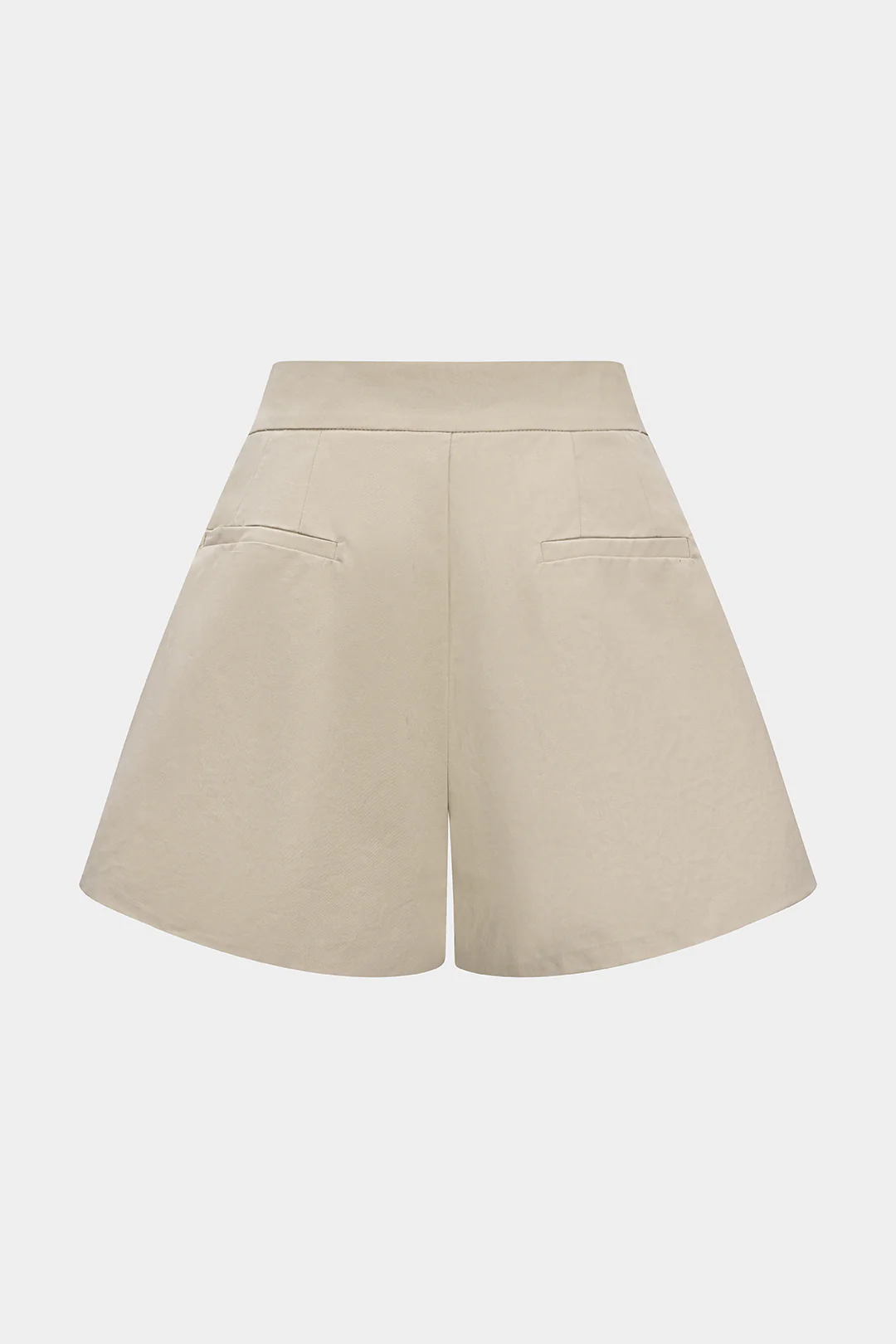 Solid Ruched High Waist Pocket Shorts - Weenar
