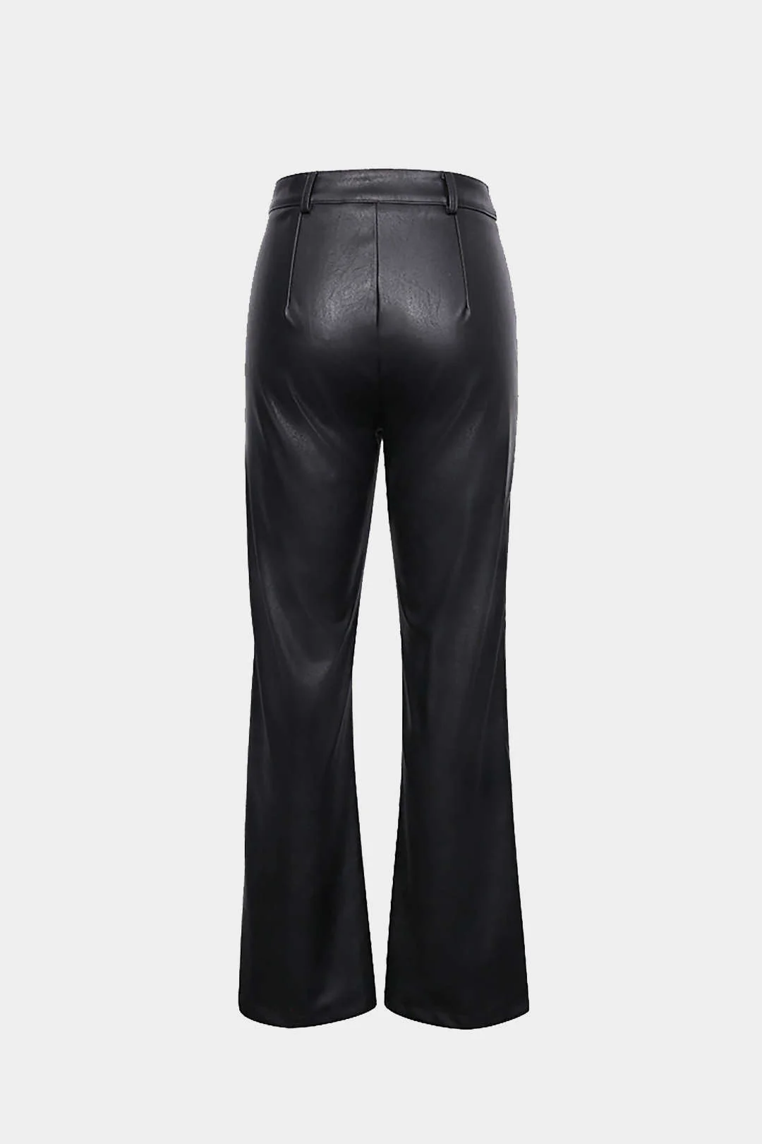 Faux Leather Straight Leg Pants - Weenar