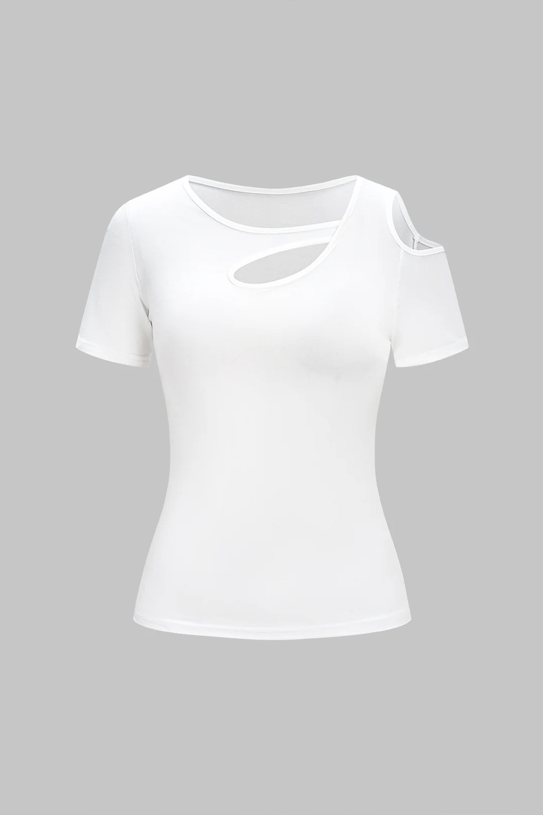 Asymmetrical Cut Out Short Sleeve T-Shirt - Weenar