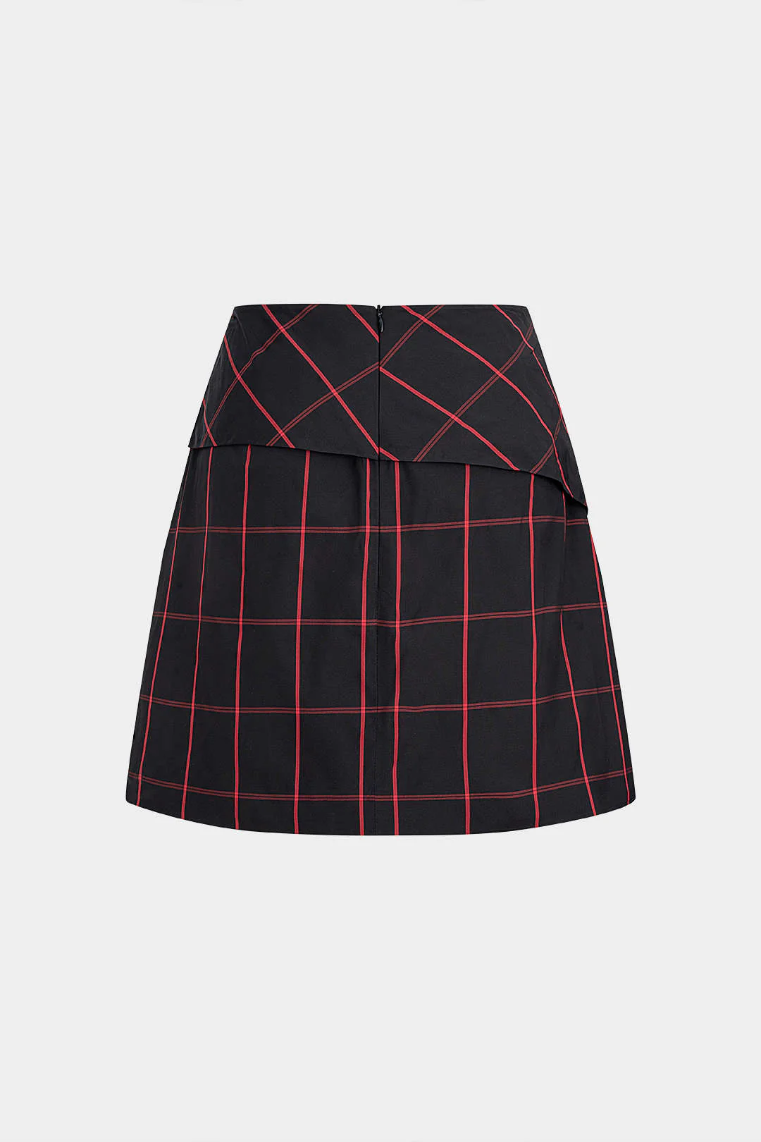 Plaid Print Zipper Mini Skirt - Weenar