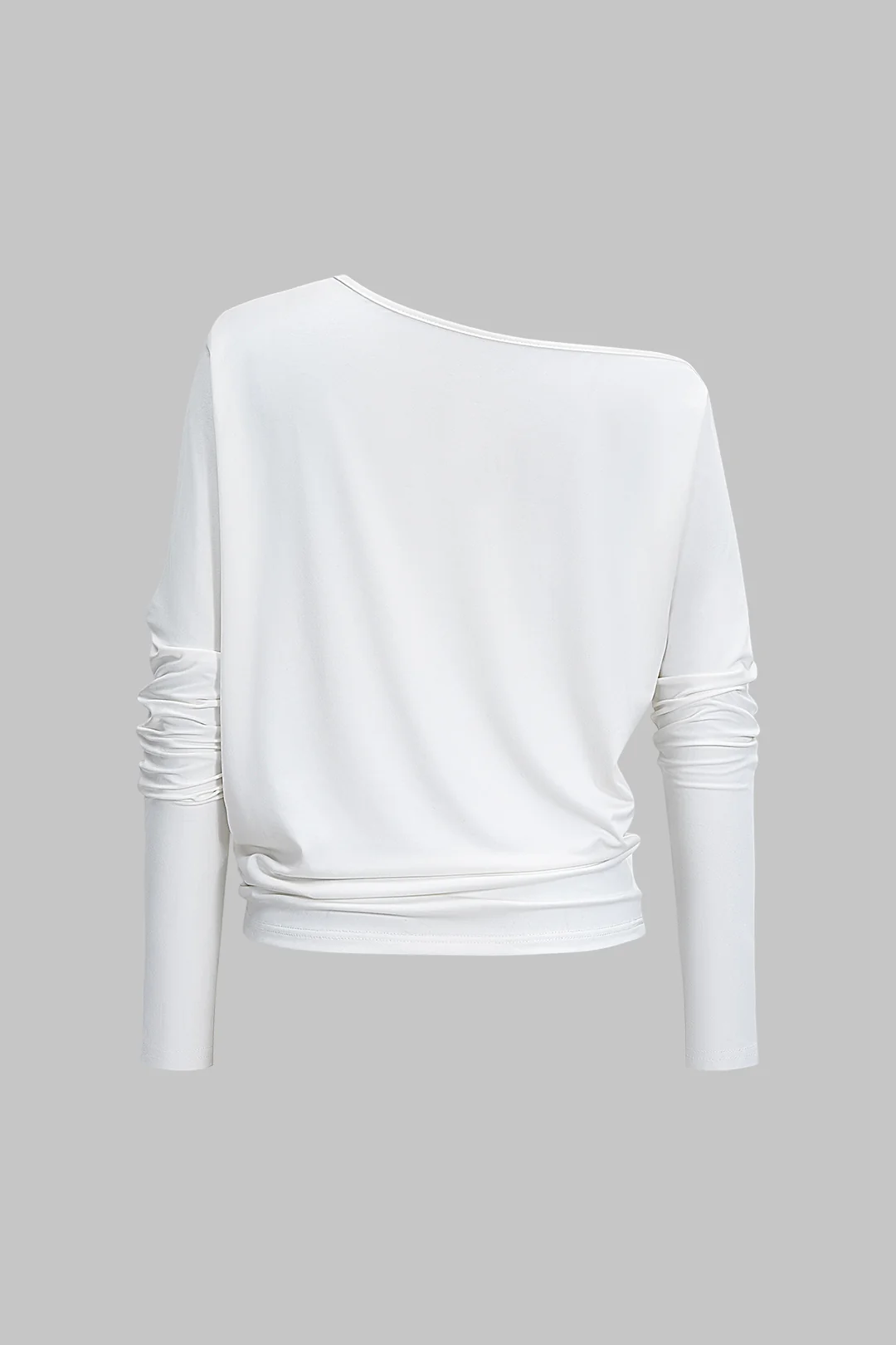 One Shoulder Asymmetrical Neck Long-Sleeve Top - Weenar