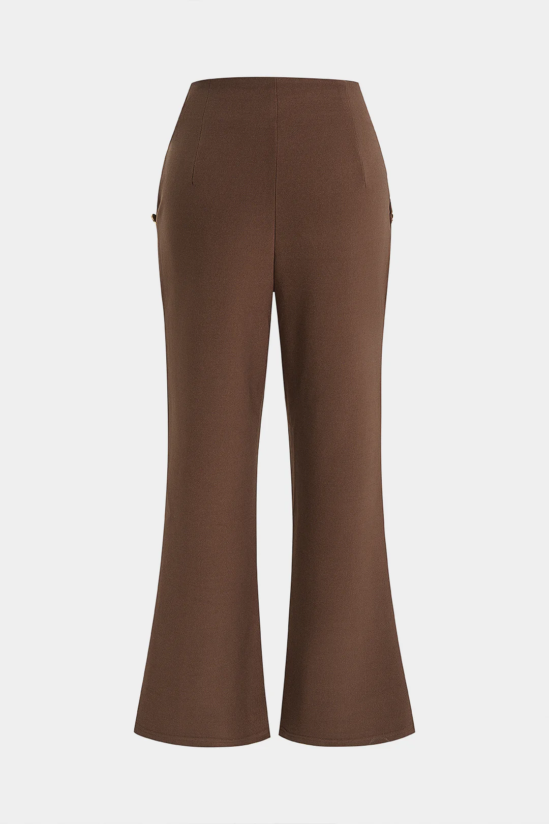 High Waist Button Flared Pants - Weenar