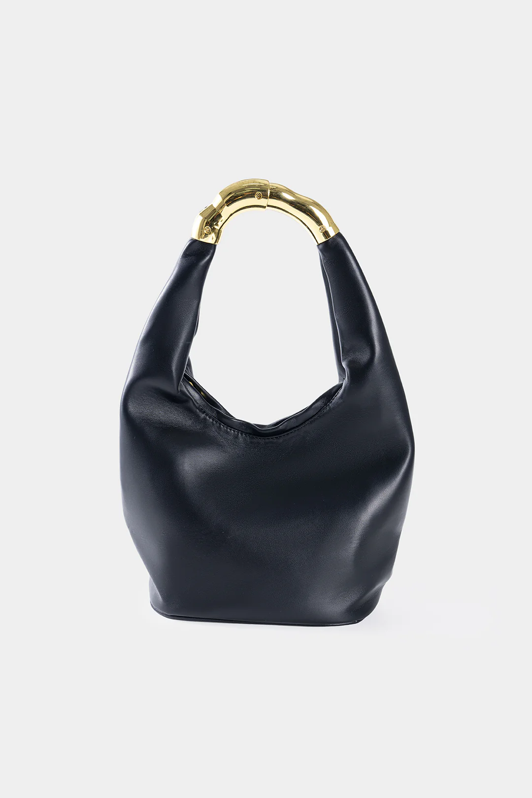 Faux Leather Metal Handheld Shoulder Bag - Weenar