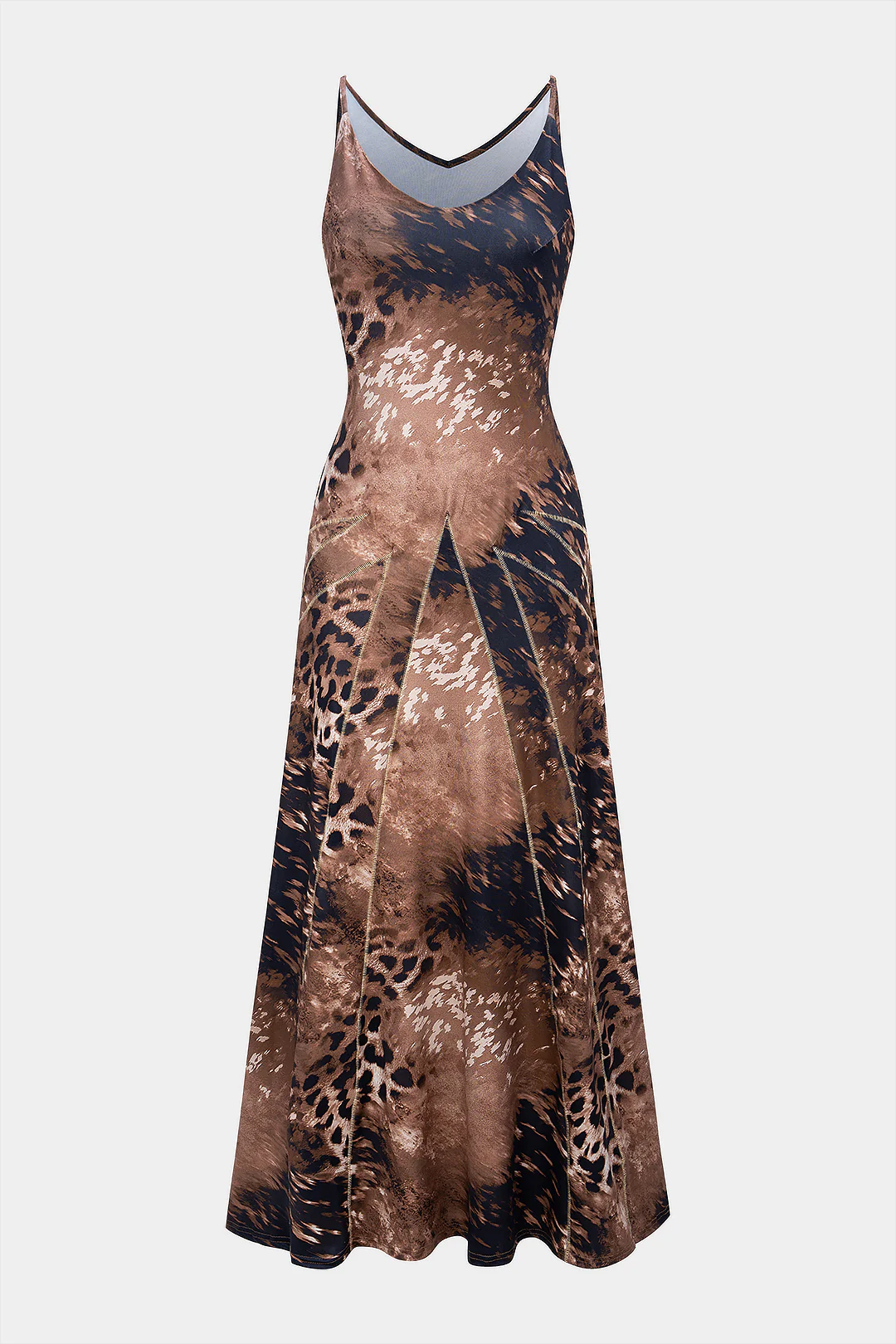 Leopard Print Sleeveless Maxi Dress - Weenar