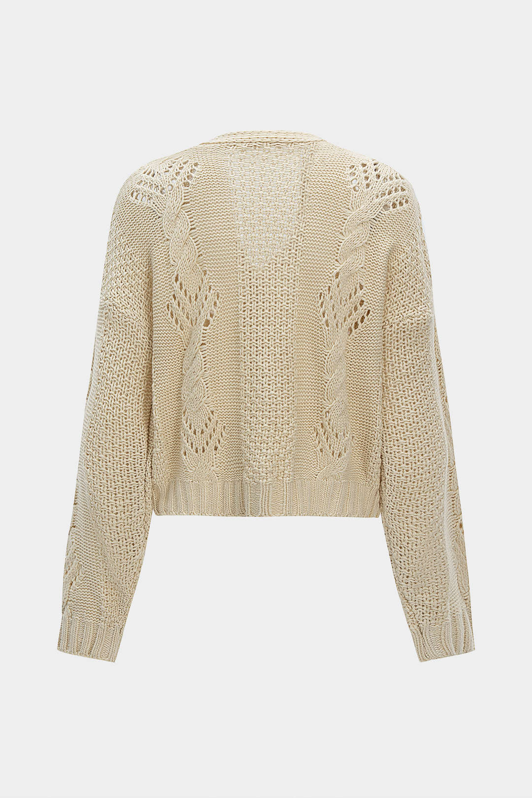 Knit Button Cut Out Cardigan - Weenar
