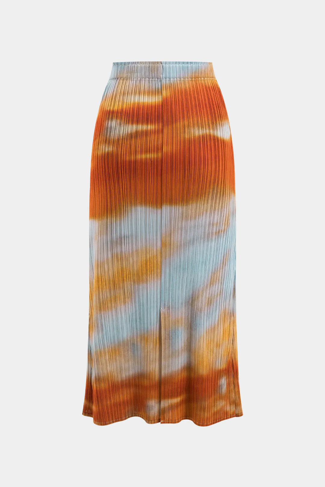 Tie Dye Print Pleated High Waist Split Skirt - Weenar