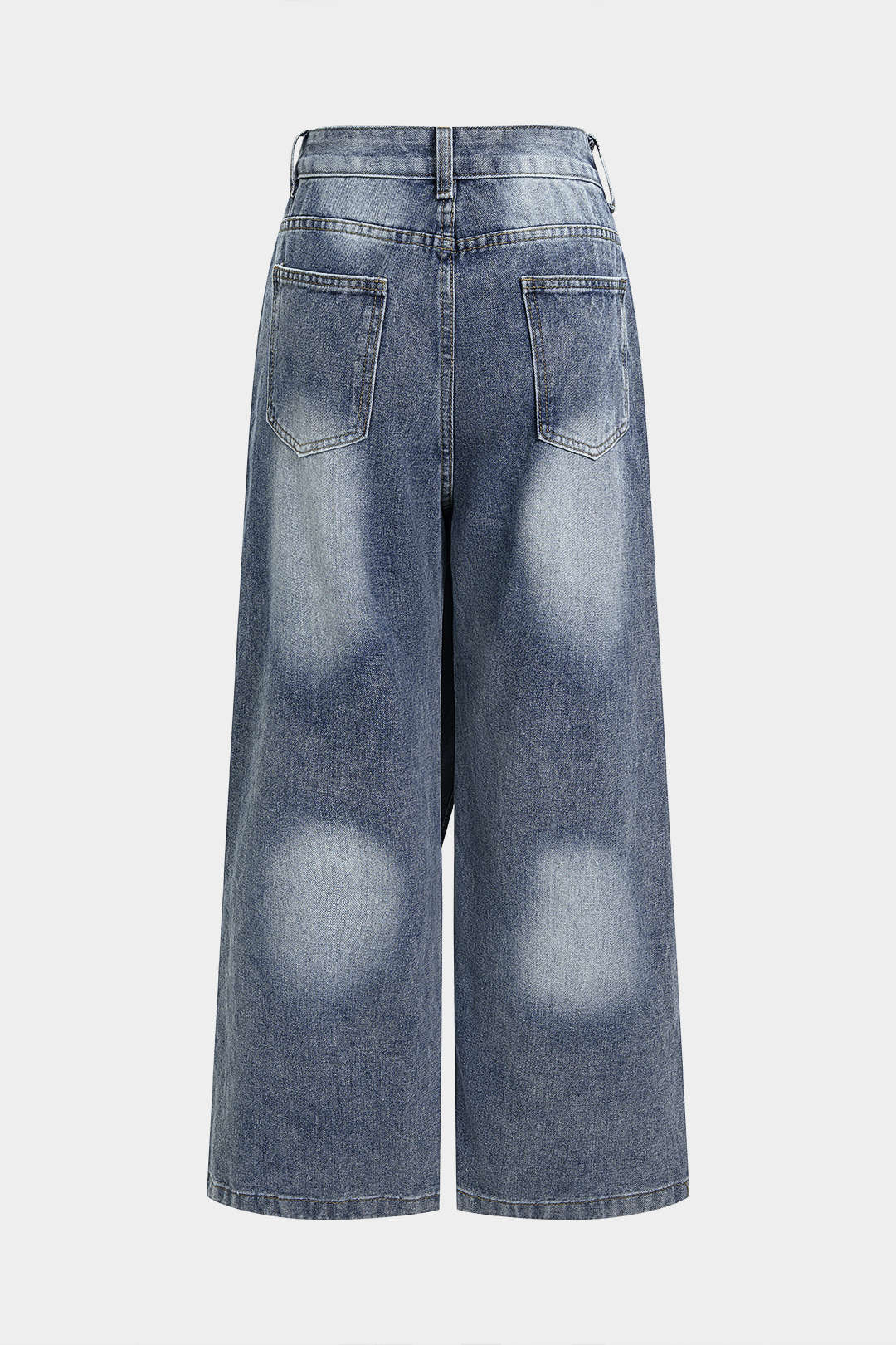 Denim Asymmetrical Wide Leg Jeans - Weenar