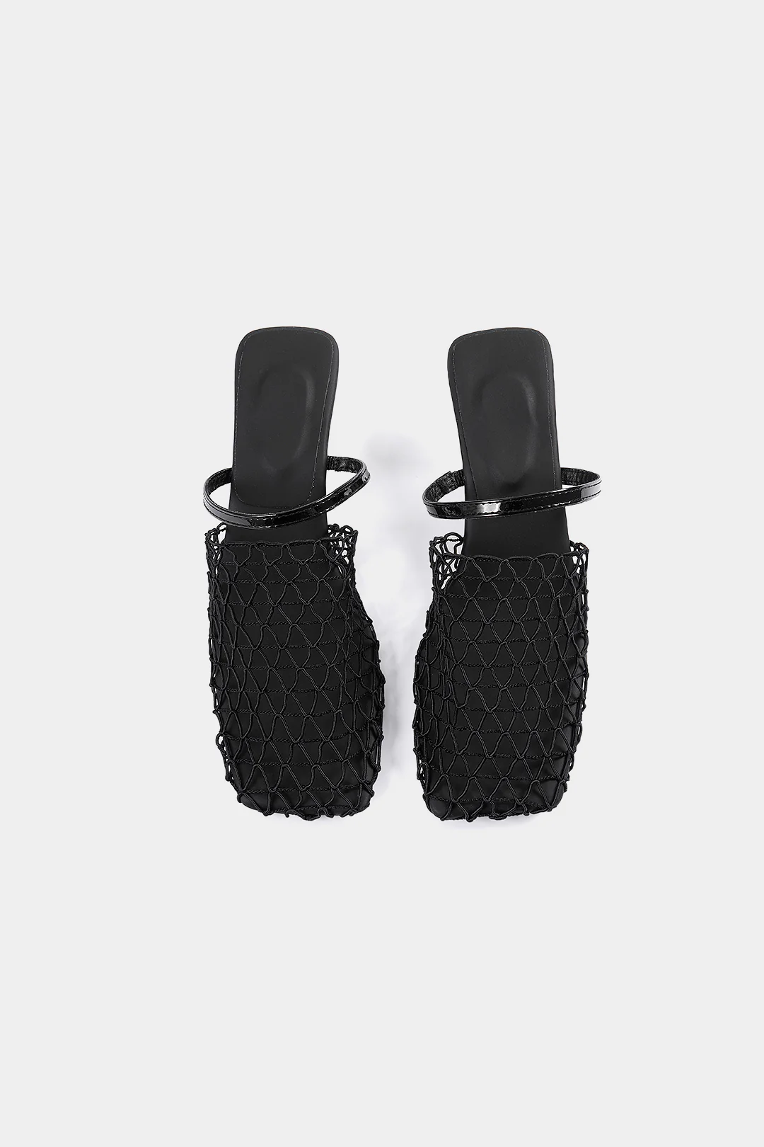 Mesh Cut Out Square Toe Sandals - Weenar
