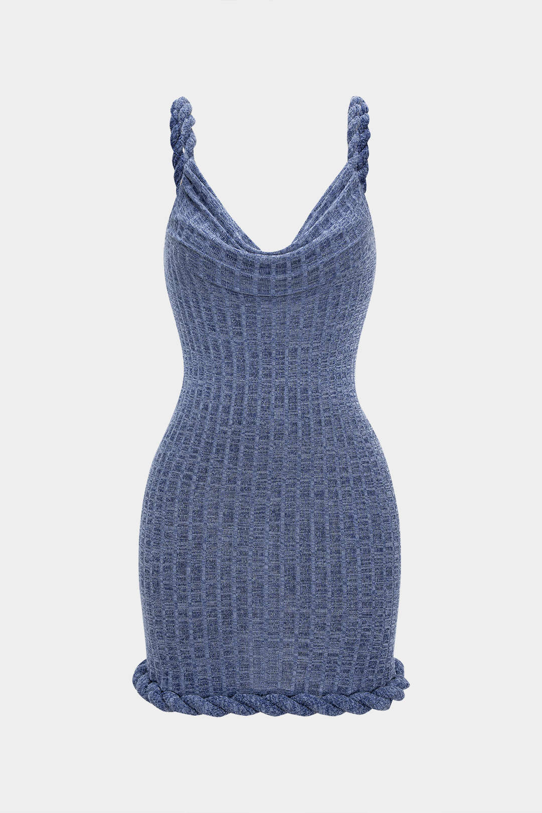 Cowl Neck Twist Knot Sleeveless Mini Dress - Weenar