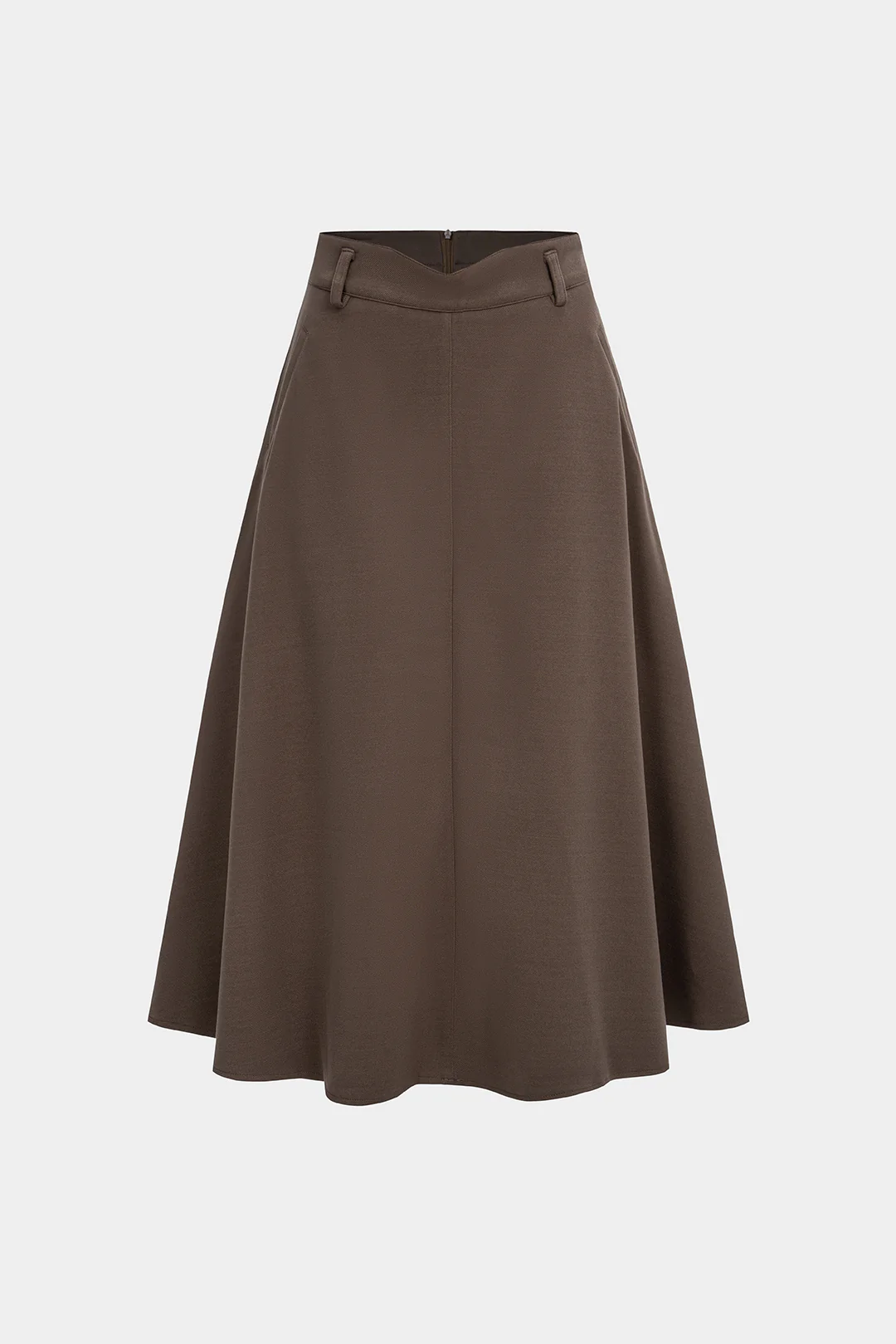 Woolen Ruched Pocket High Waist Skirt - Weenar