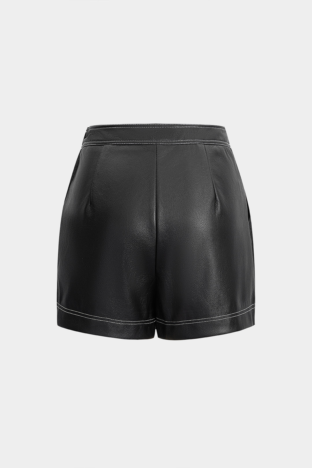 Faux Leather High Waist Skort - Weenar