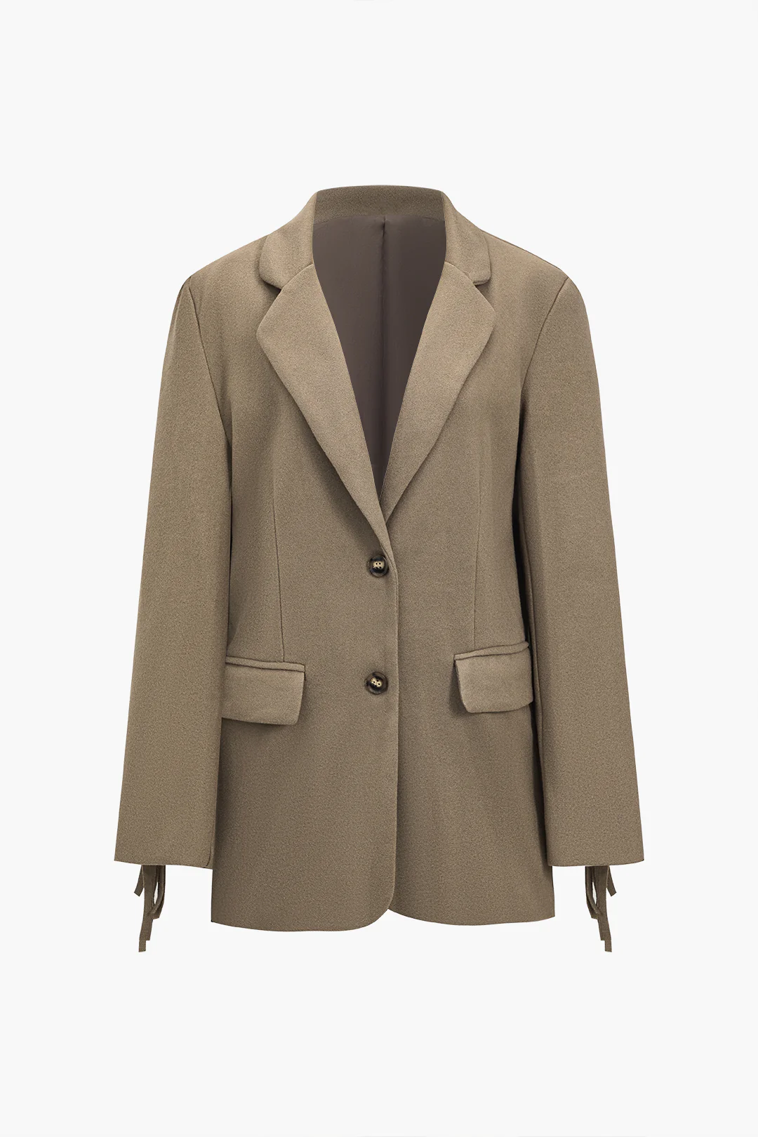 Suede Button Fringe Blazer - Weenar
