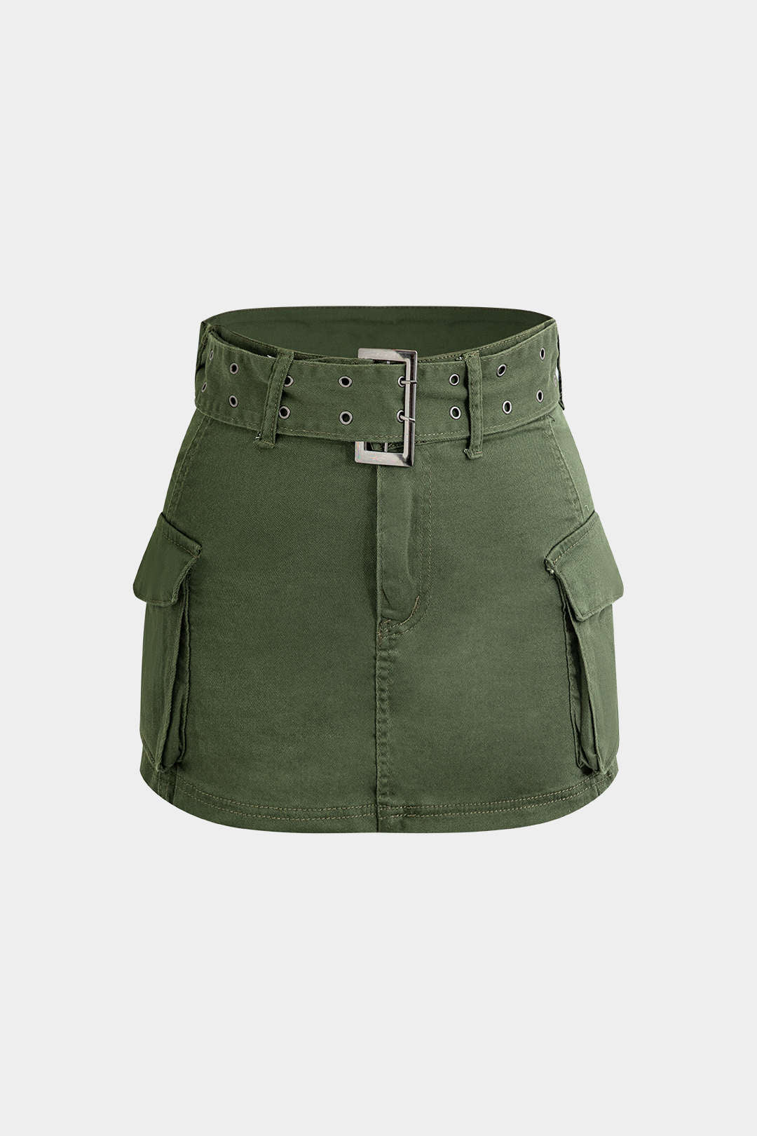 Denim Pocket Belted Skirt - Weenar