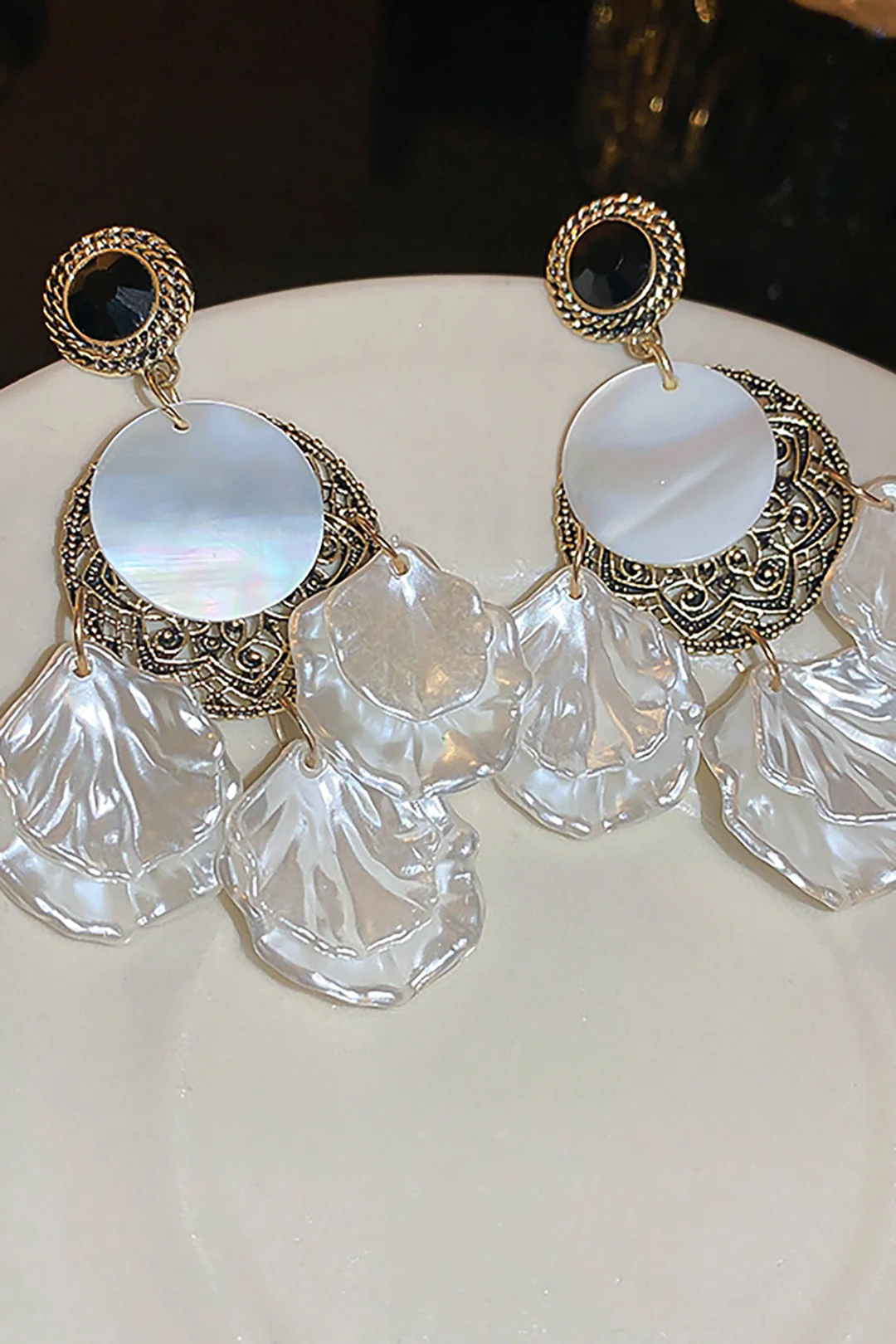 Alloy Geometric Shell  Earrings - Weenar