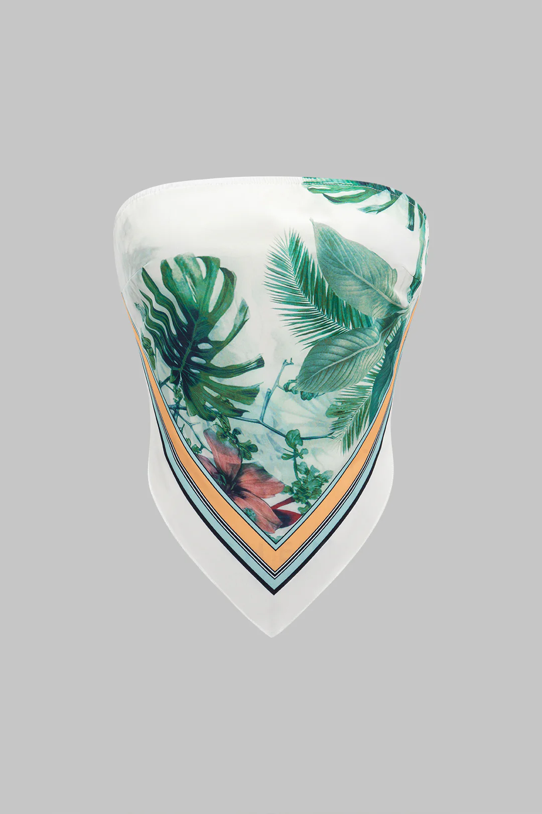 Tropical Leaves Print Tube Top - Weenar